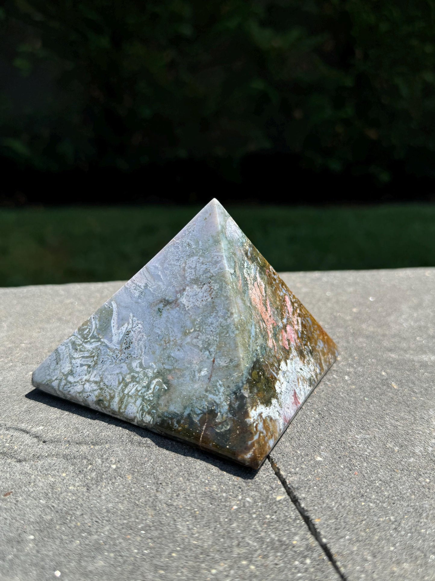 XL Ocean Jasper Pyramid Carving