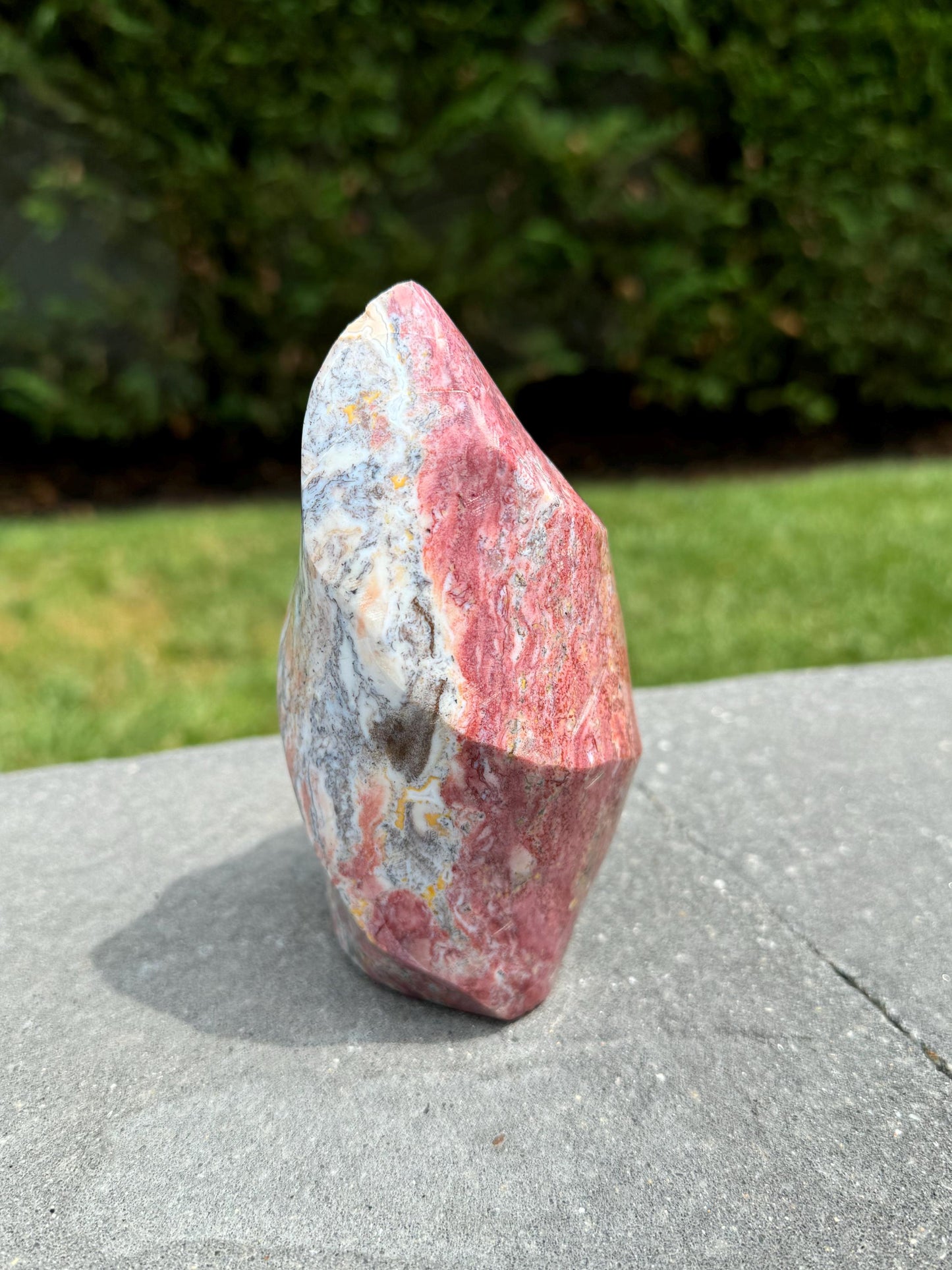 XL Druzy Pastel Pink Ocean Jasper Flame