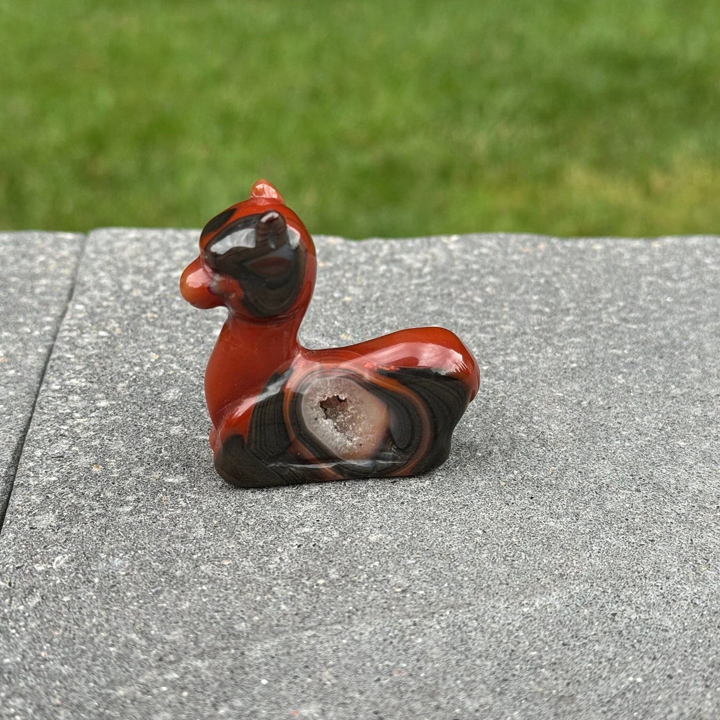 Druzy Carnelian Llama Carving