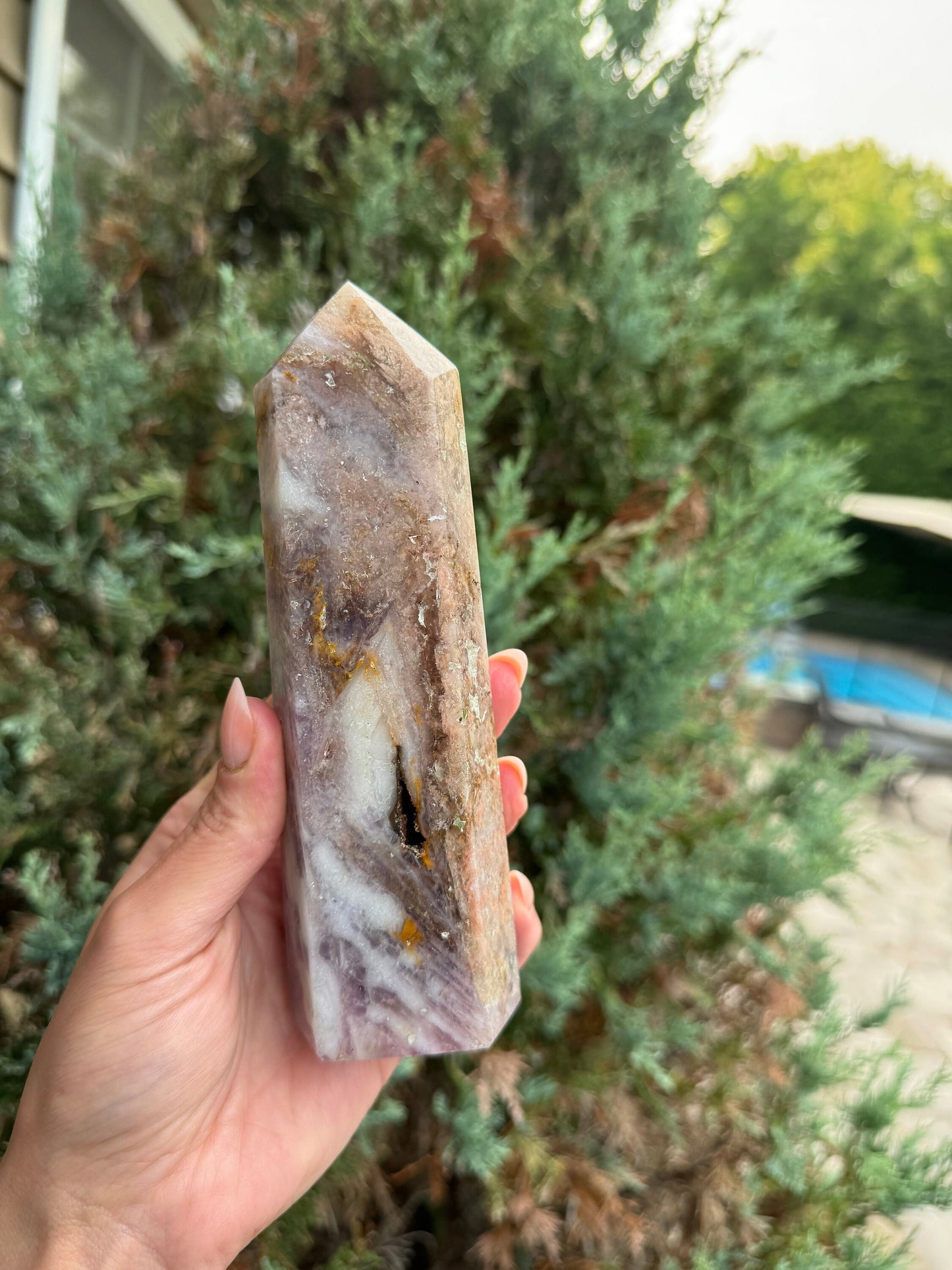 Included Garden Purple Fluorite Tower