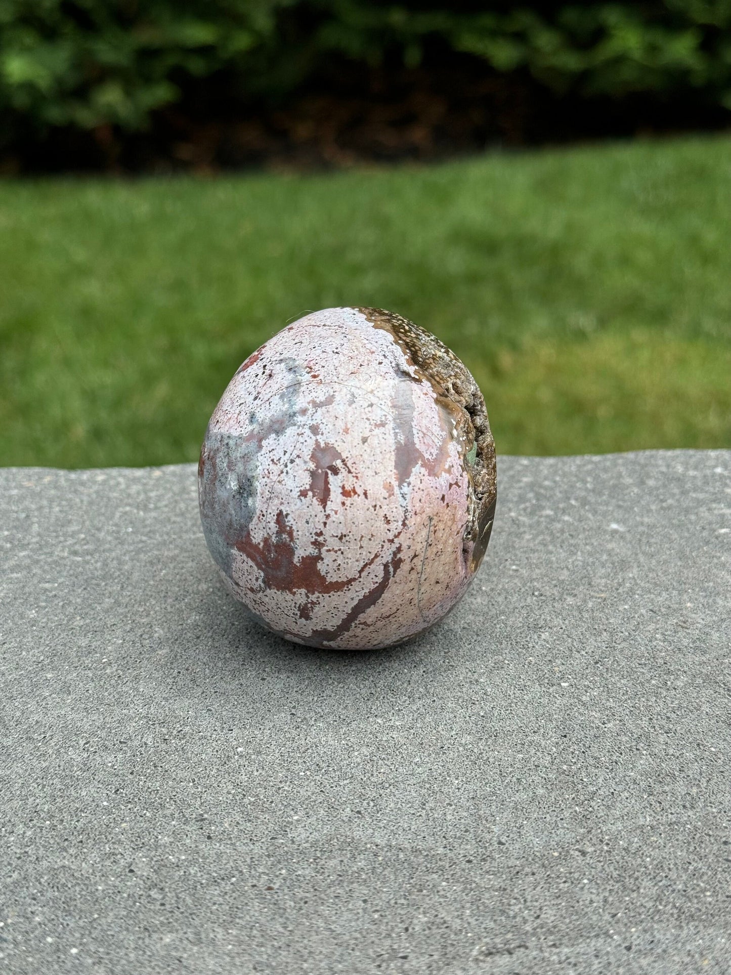 Druzy Ocean Jasper Skull Carving (3.18")