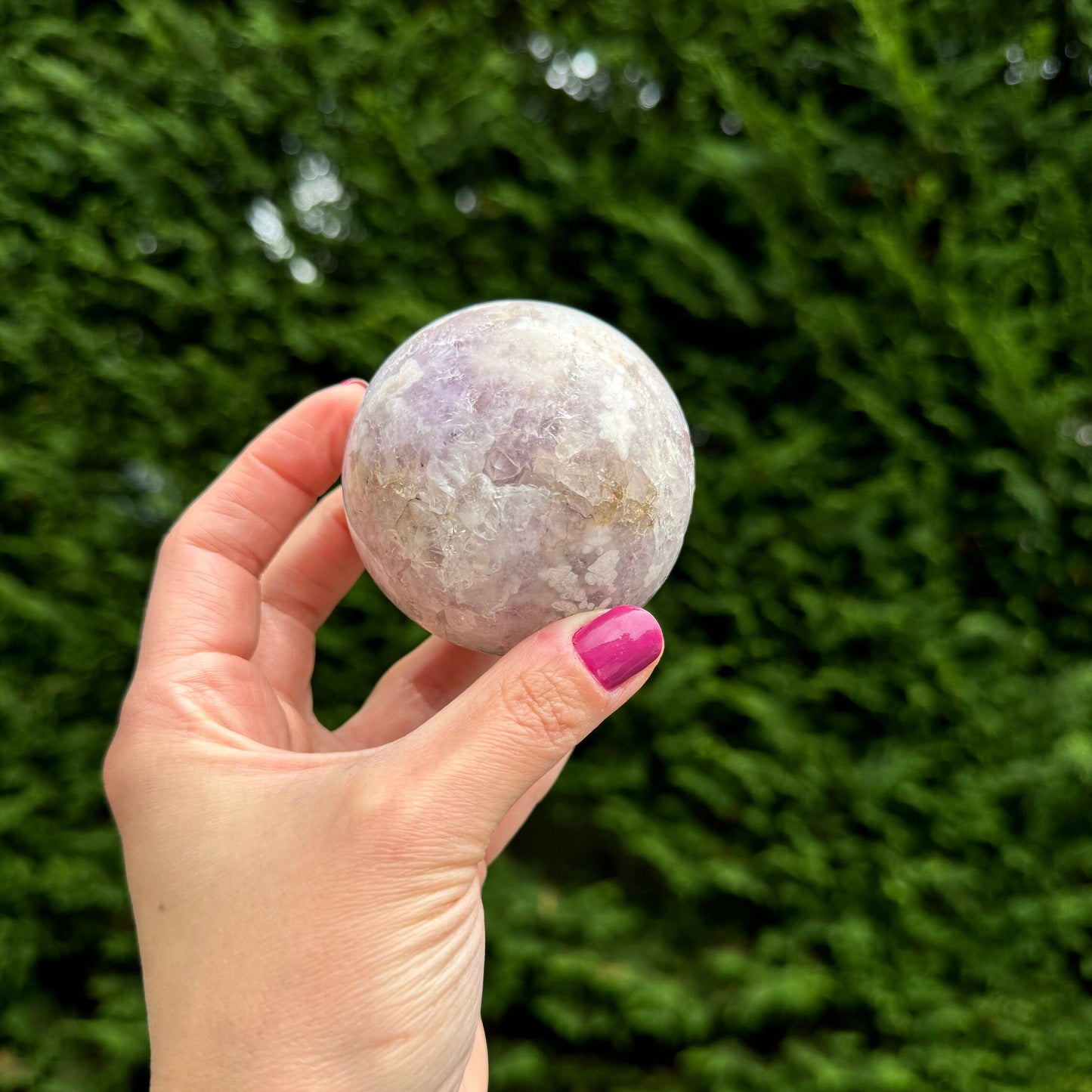 Druzy Pink & Purple Amethyst & Flower Agate Sphere (69MM)