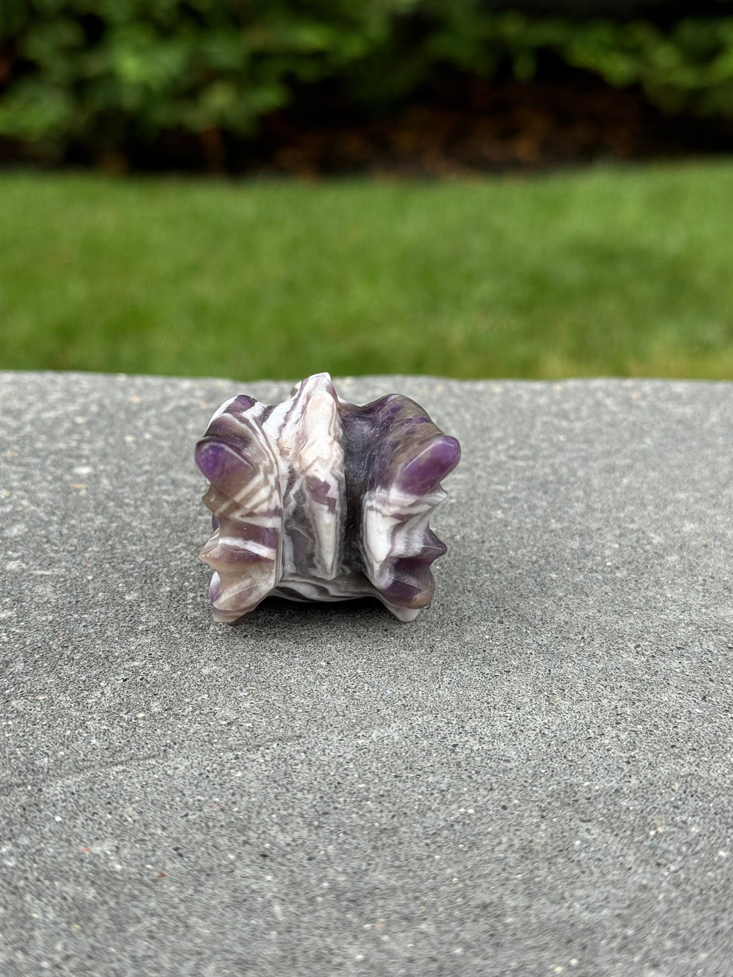 Chevron Amethyst Dragon Head Carving