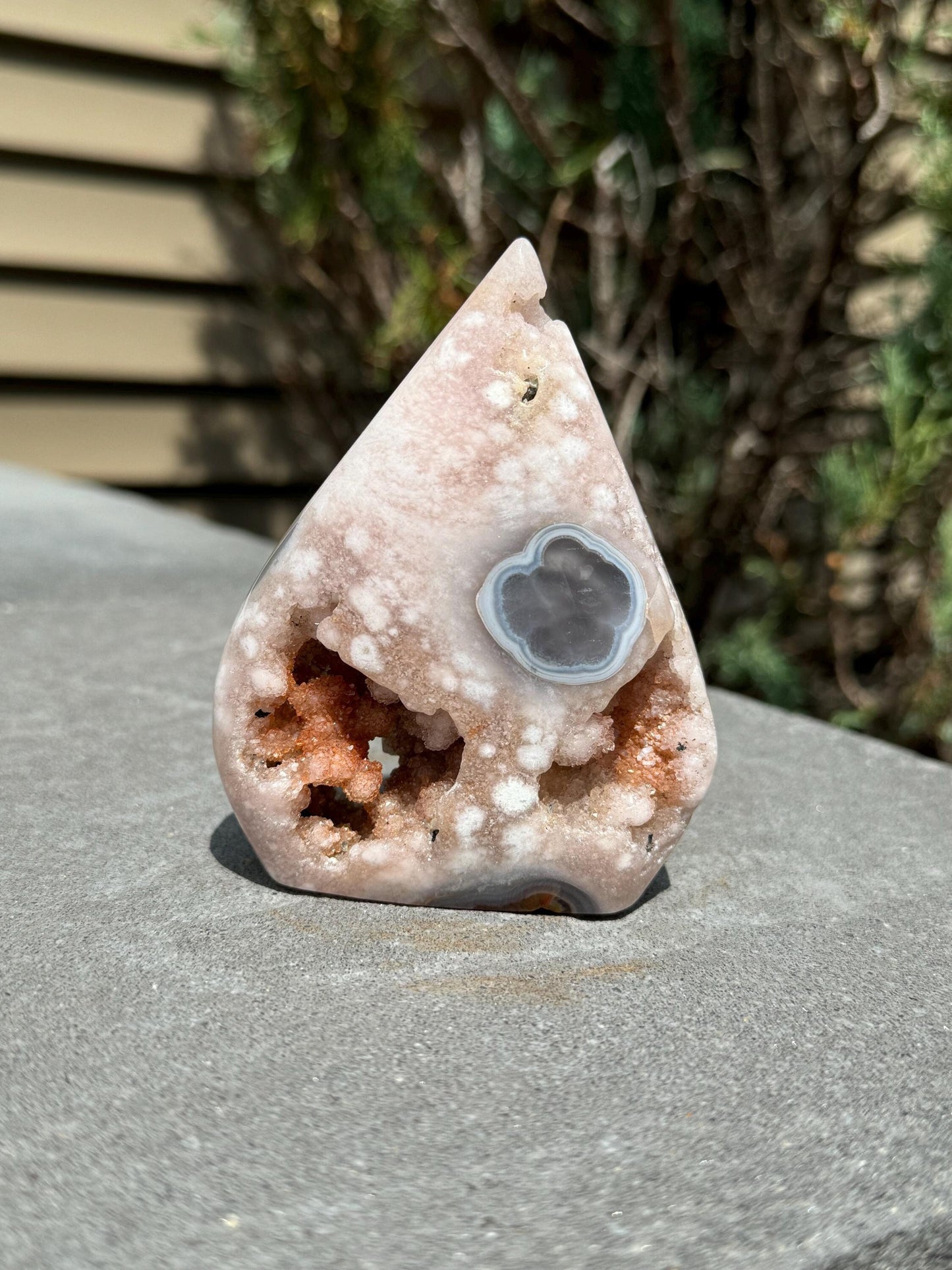 Druzy Pink Amethyst & Agate Teardrop