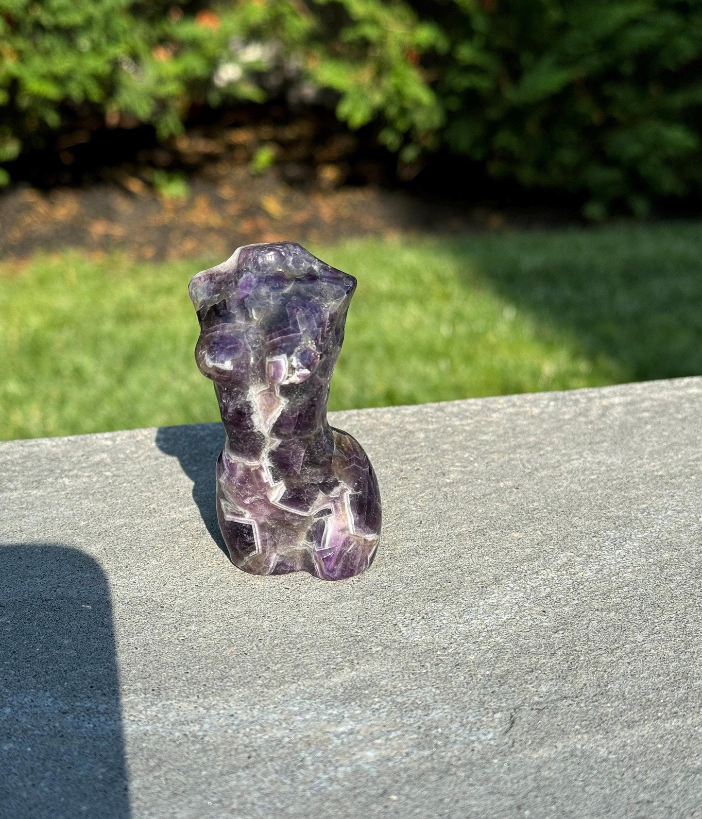 Chevron Amethyst Goddess Body Carving