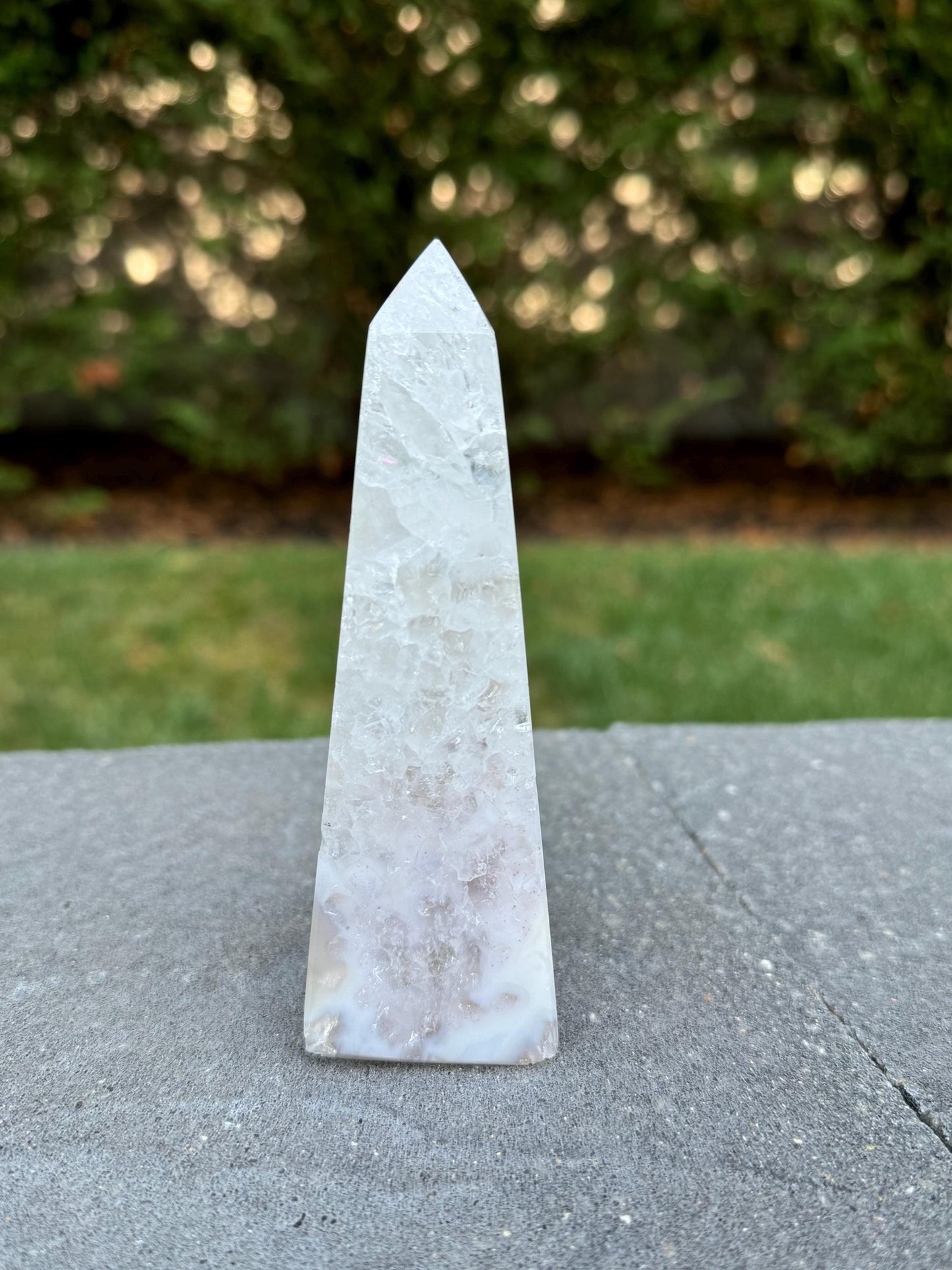 Agate & Quartz Druzy Obelisk
