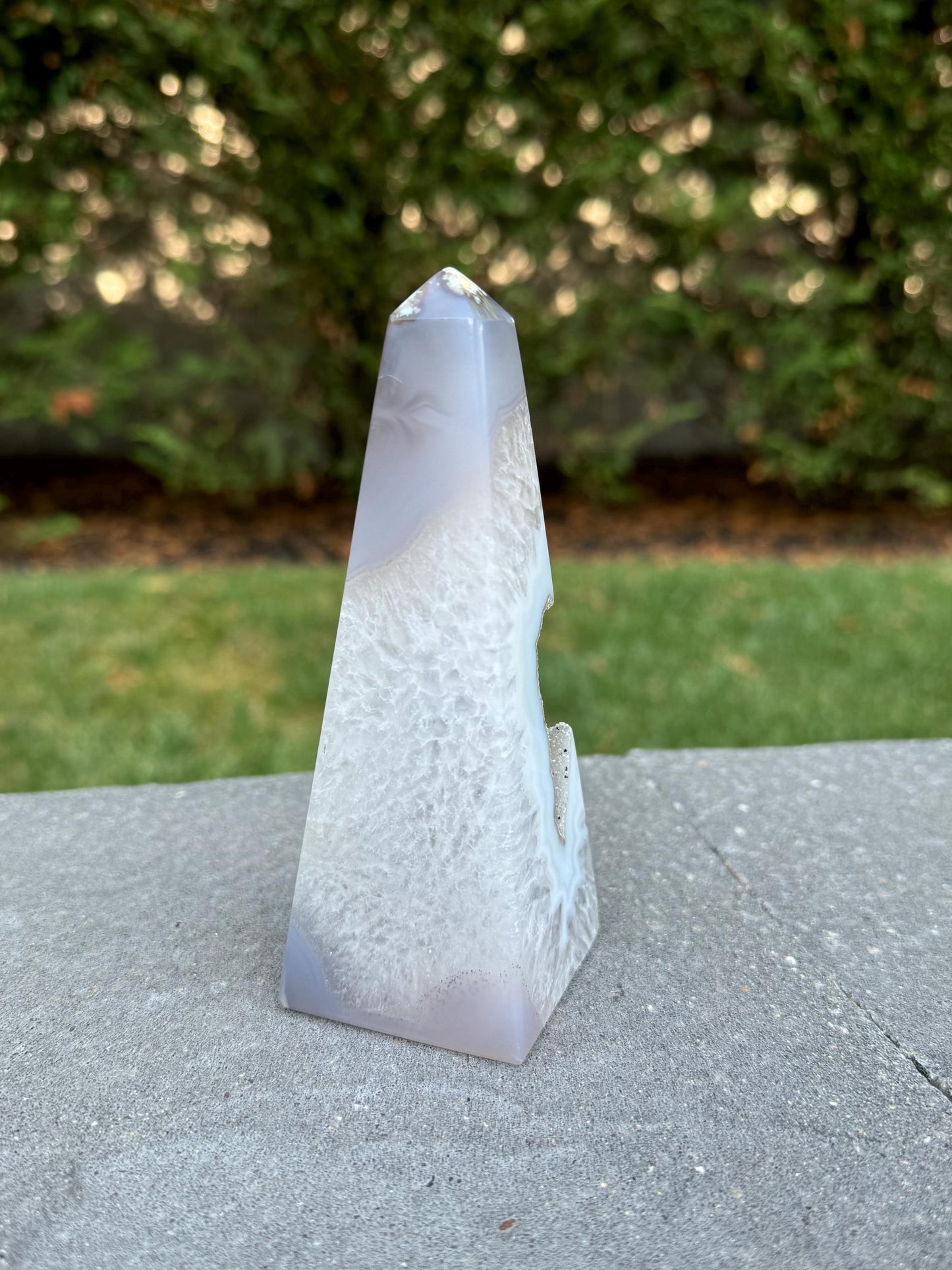 Druzy Agate & Quartz Obelisk