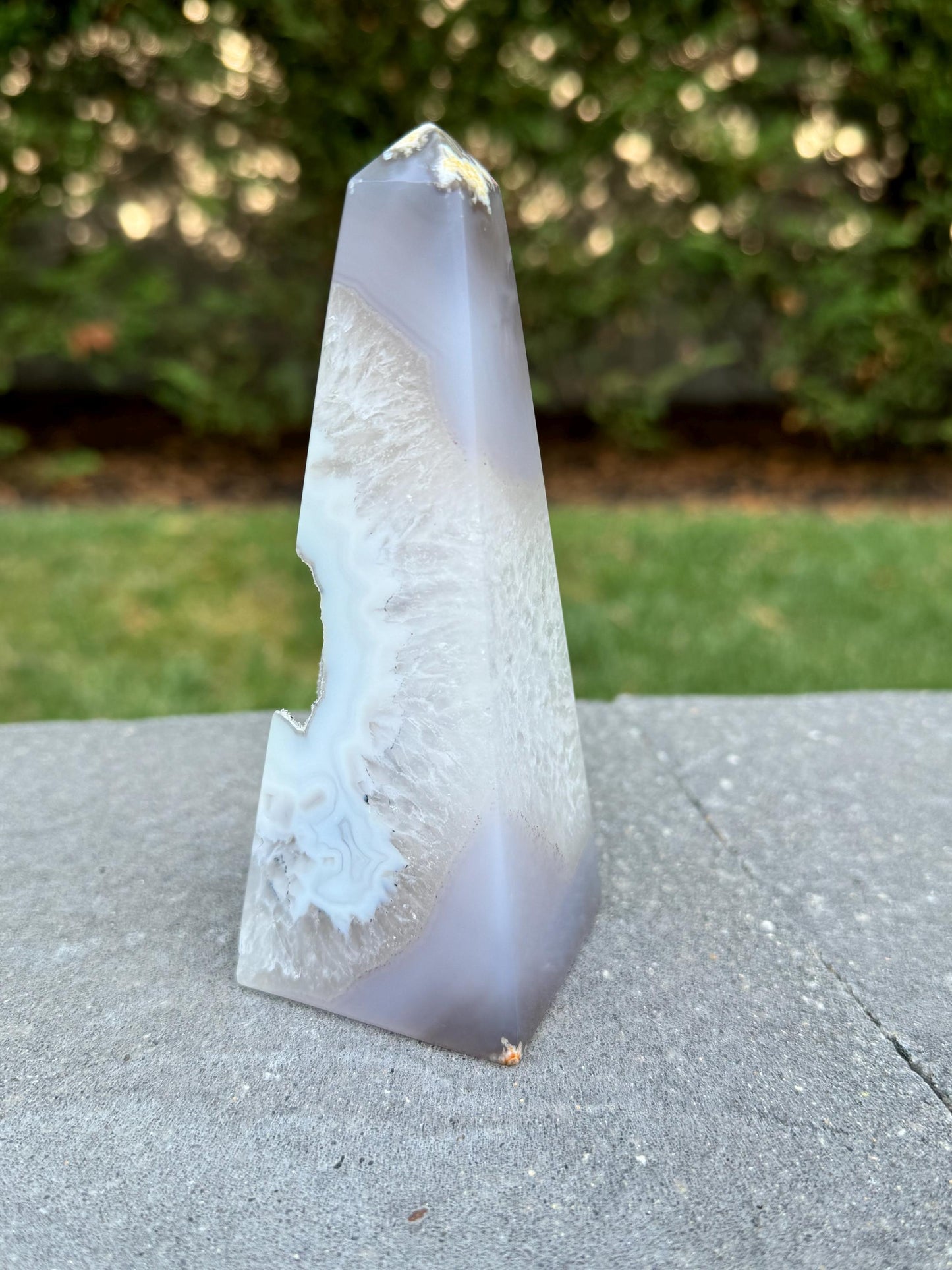 Druzy Agate & Quartz Obelisk
