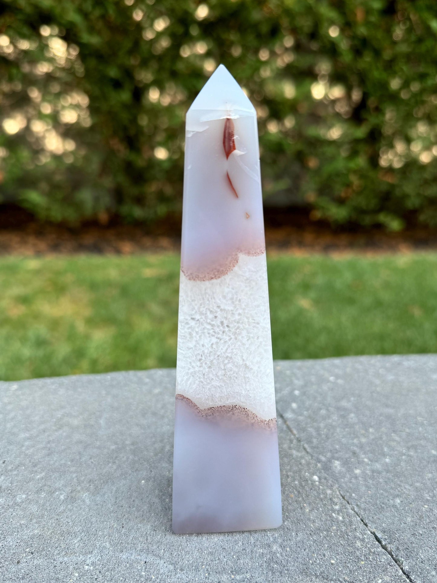 Banded Druzy Agate & Quartz Obelisk