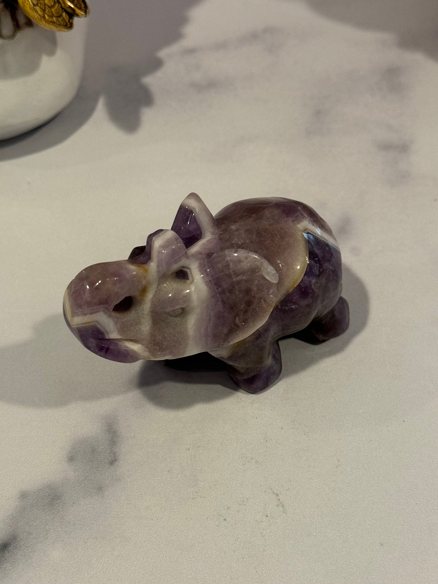 Chevron Amethyst Elephant Carving