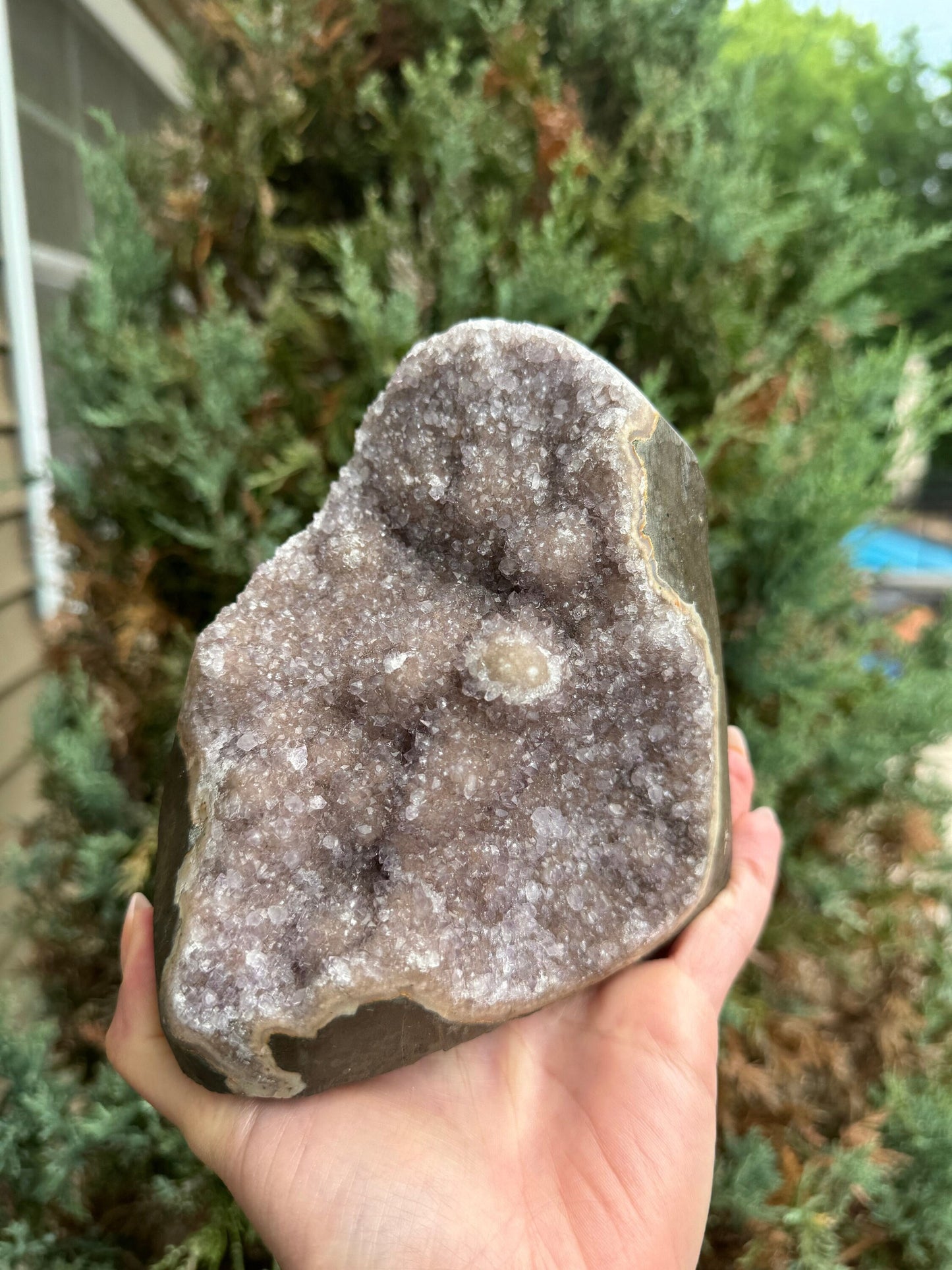 Druzy Pink Amethyst & Agate Cut Base