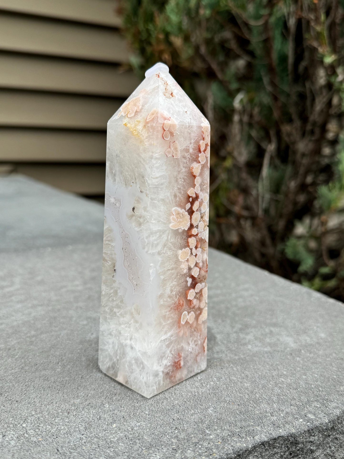 Druzy Cherry Blossom Flower Agate Tower (1lb.)