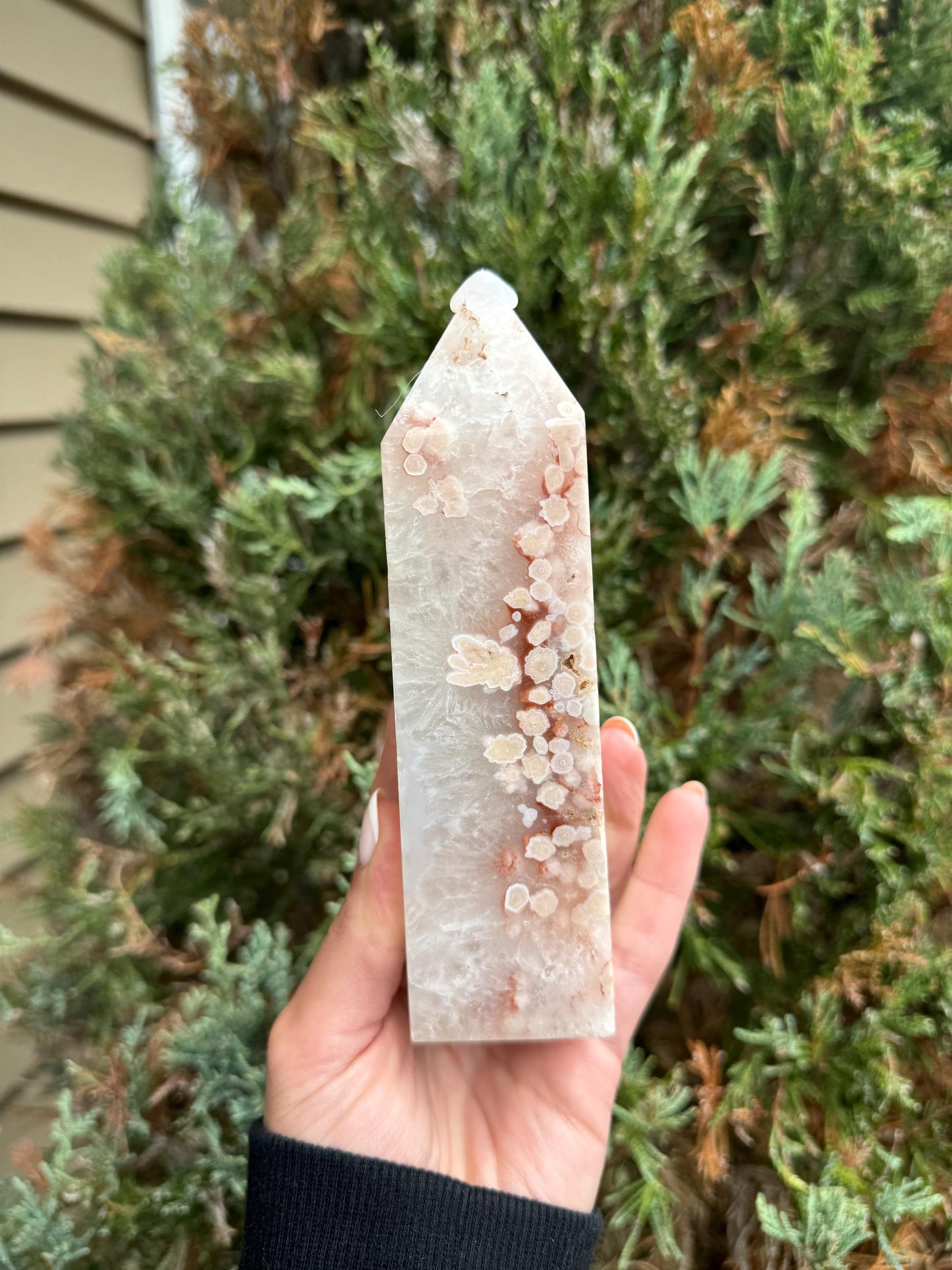 Druzy Cherry Blossom Flower Agate Tower (1lb.)