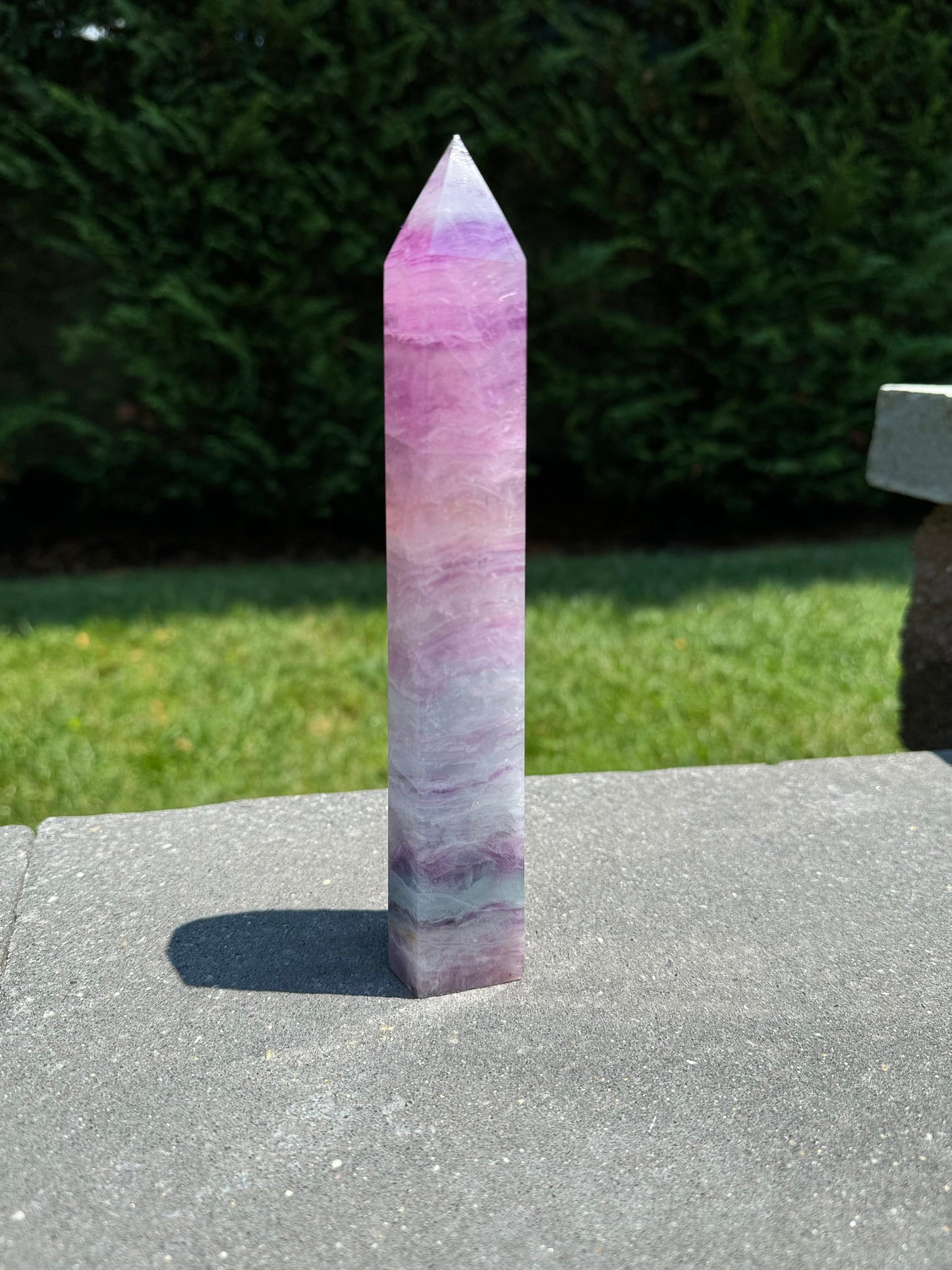Banded Pink & Purple Fluorite Tower