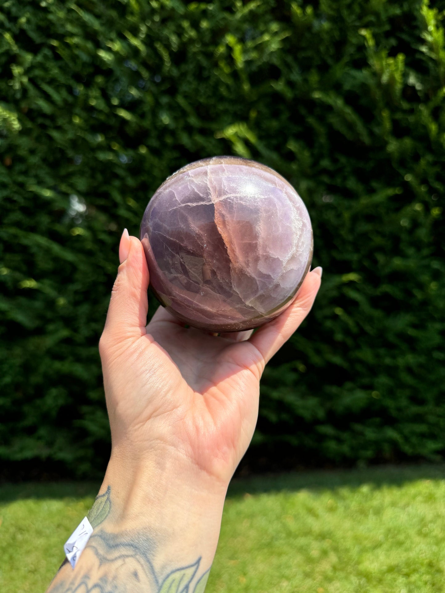 Purple Silky Banded Fluorite Sphere (94MM)