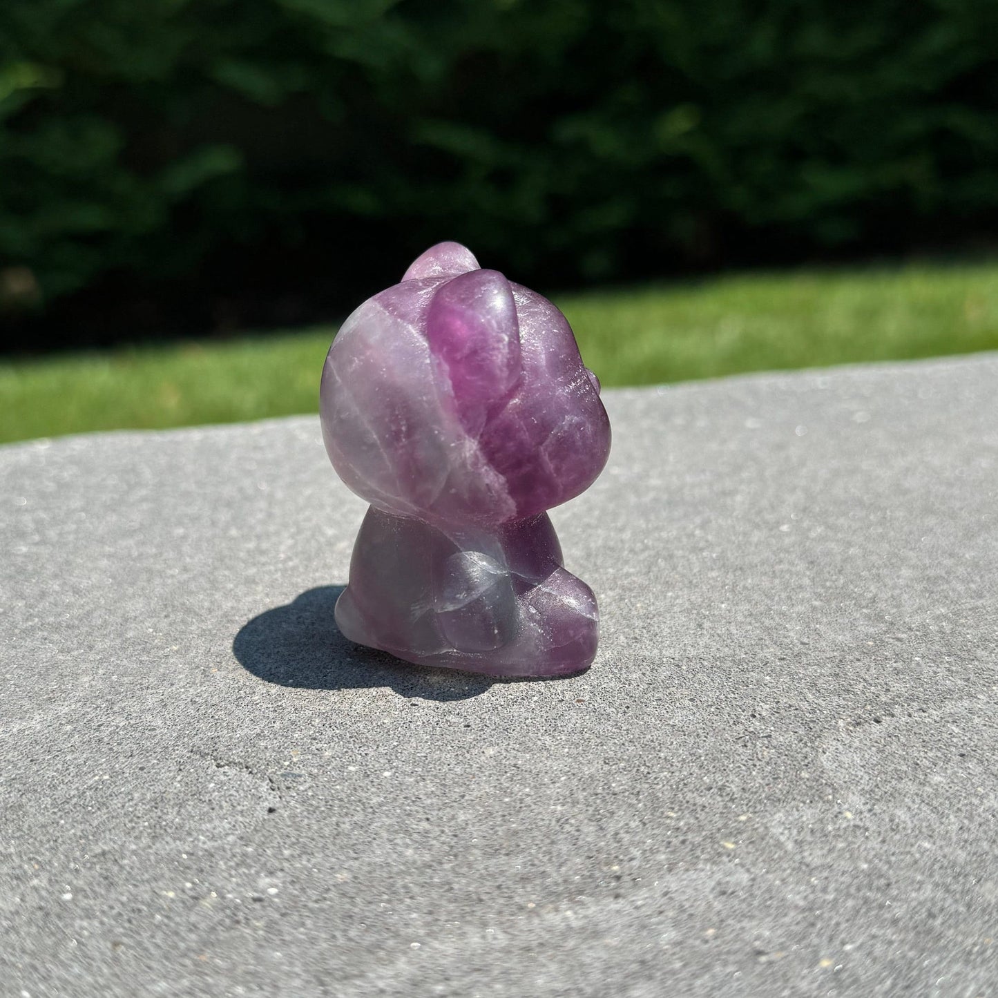 Rainbow Fluorite Bear Carving