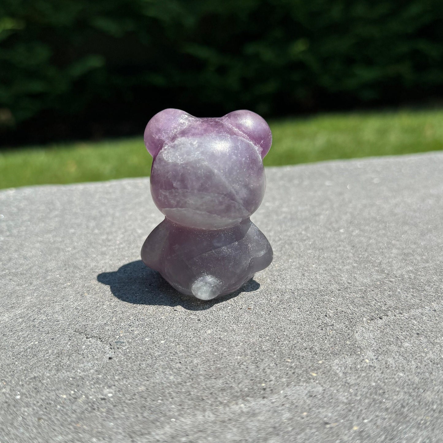 Rainbow Fluorite Bear Carving