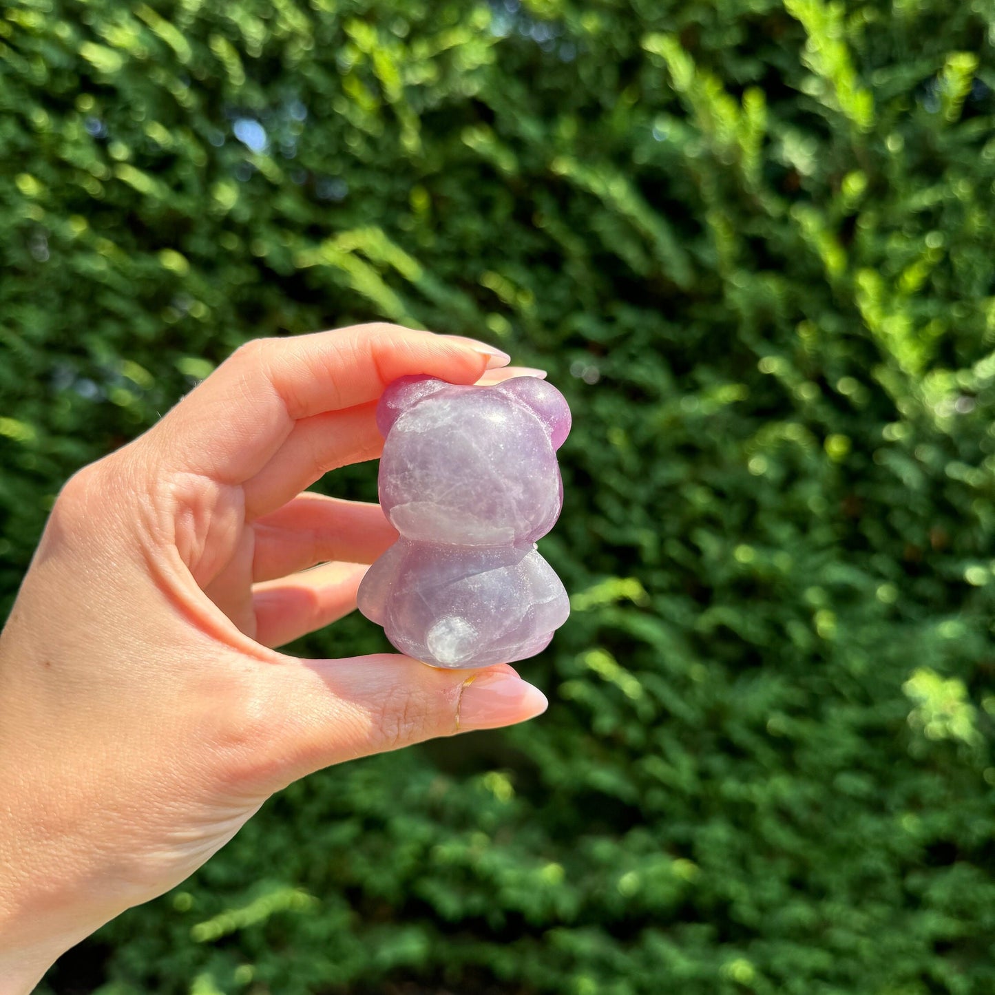 Rainbow Fluorite Bear Carving