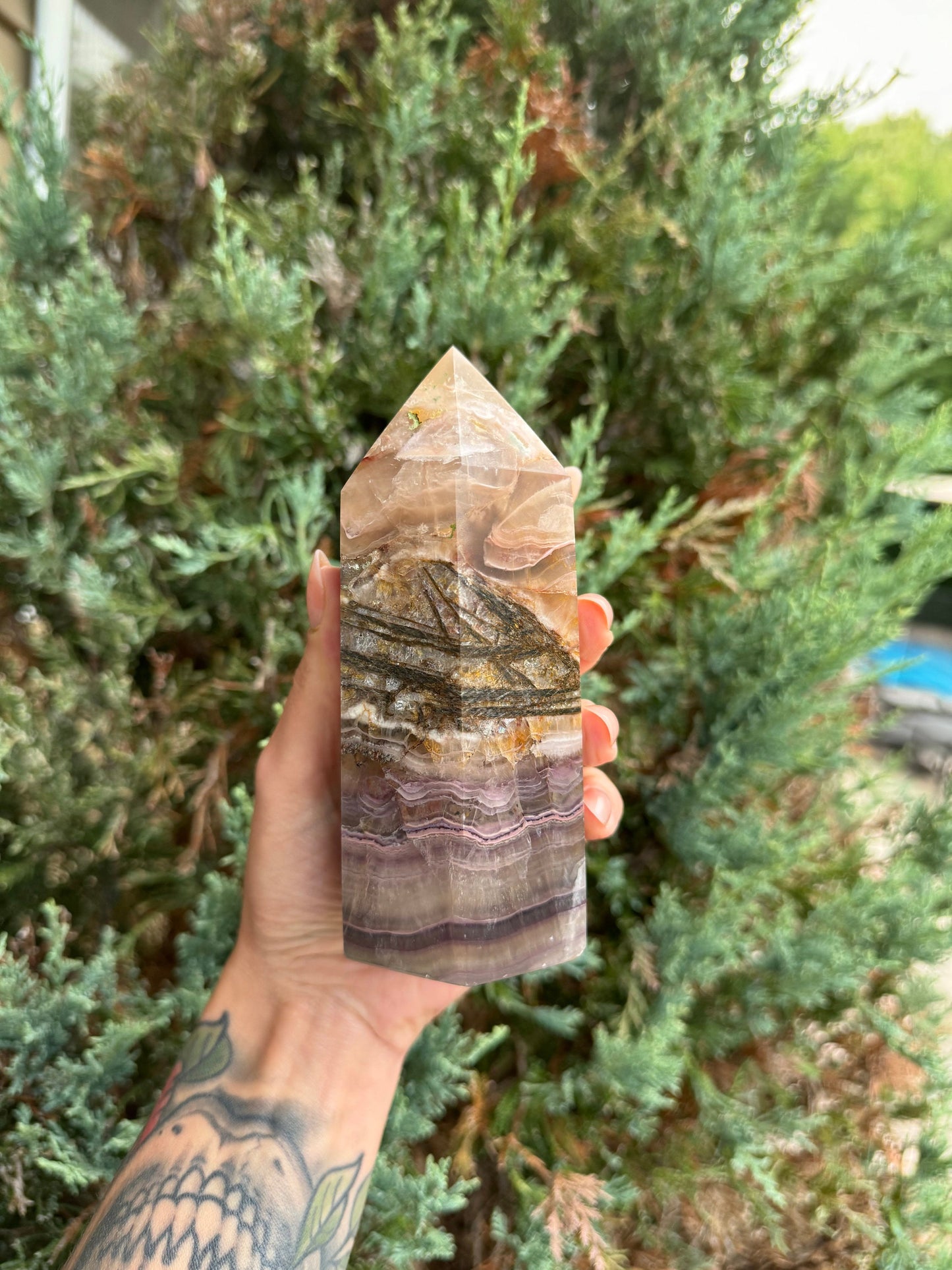 Included Garden Fluorite Tower