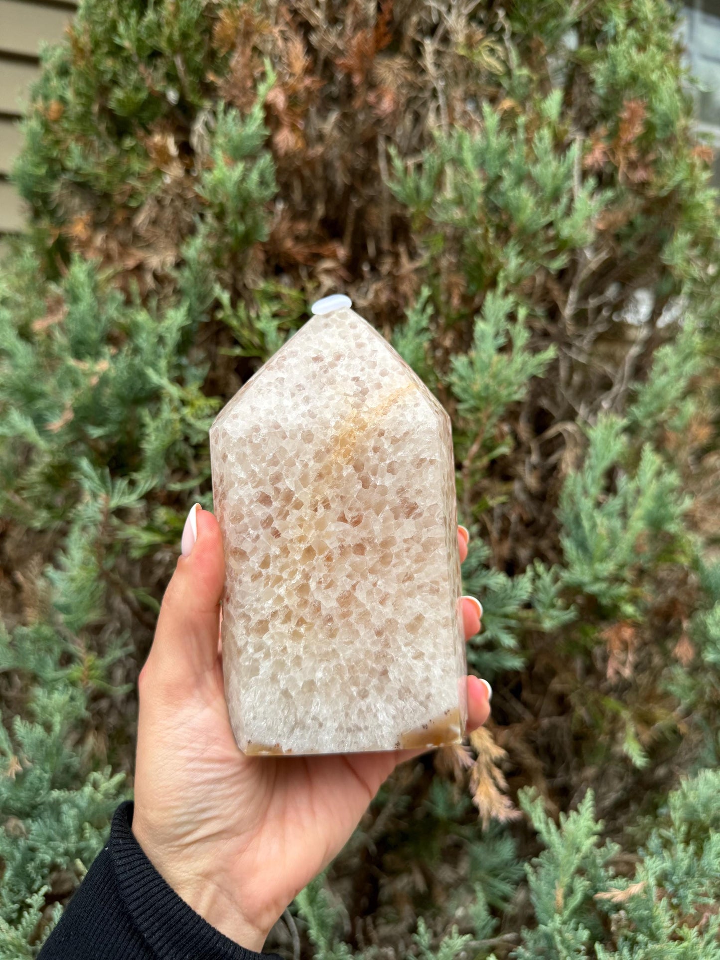 Druzy Pink & White Agate Tower (5.5")