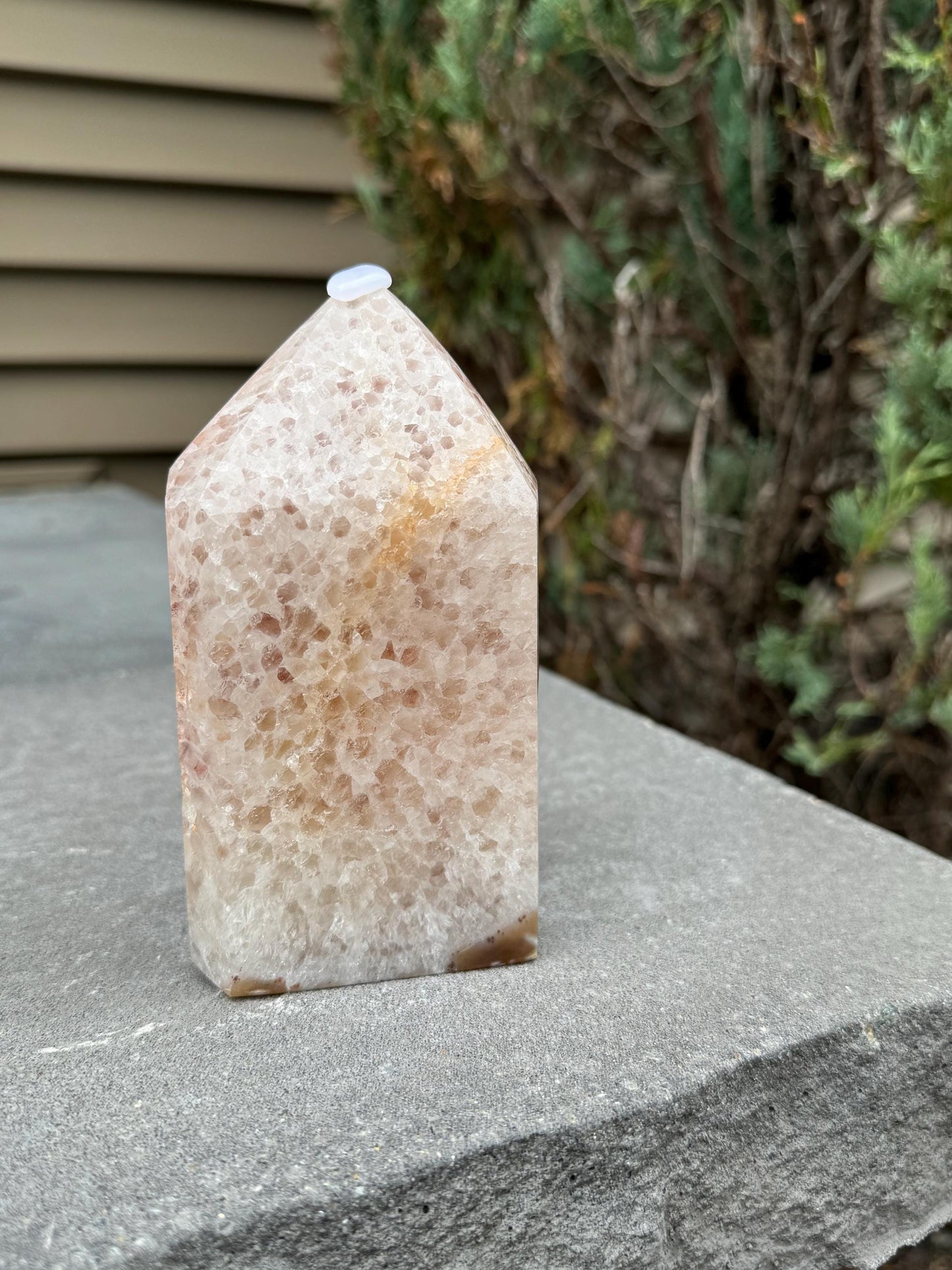 Druzy Pink & White Agate Tower (5.5")
