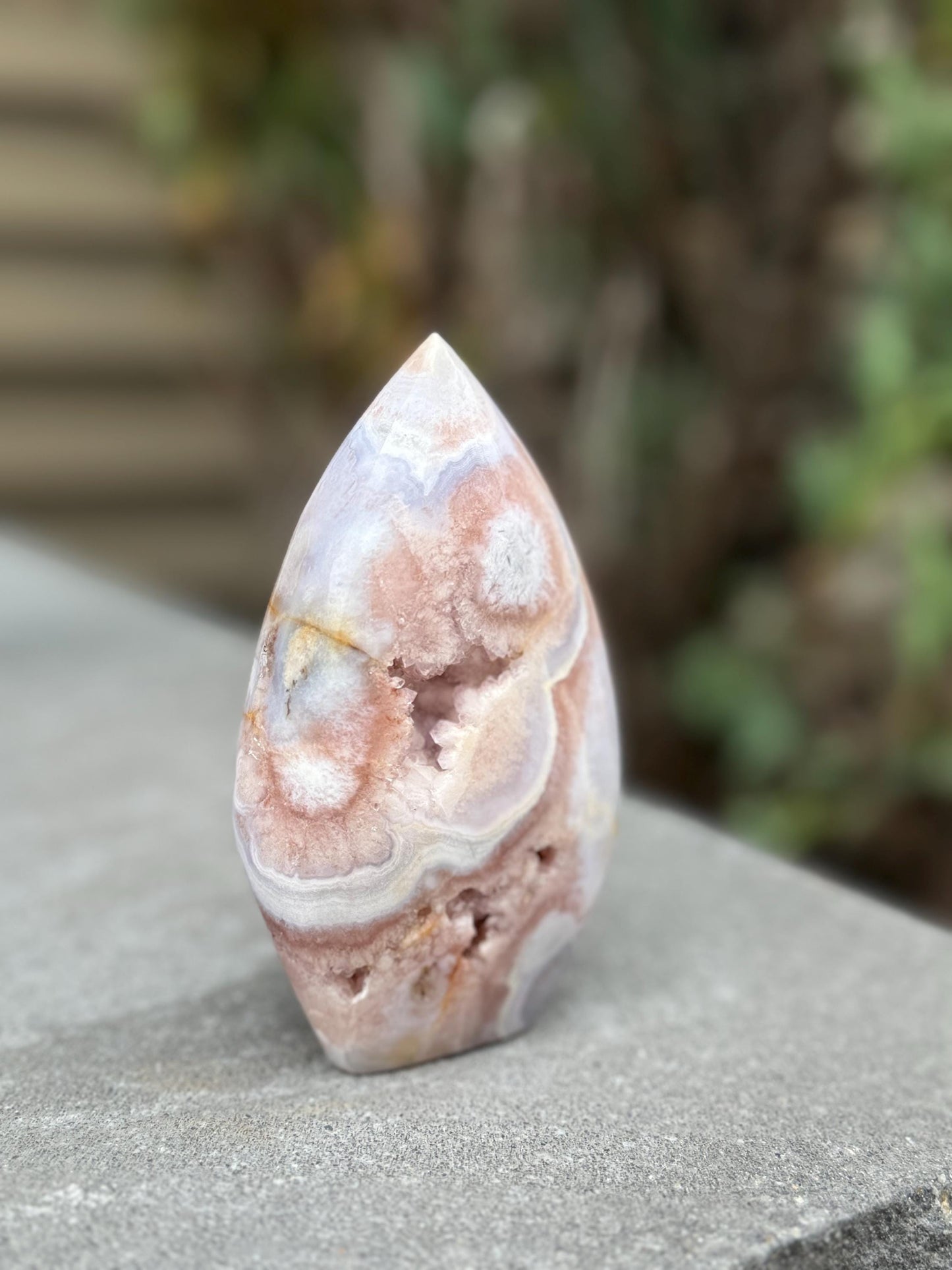 Druzy Pink Amethyst & Agate Flame