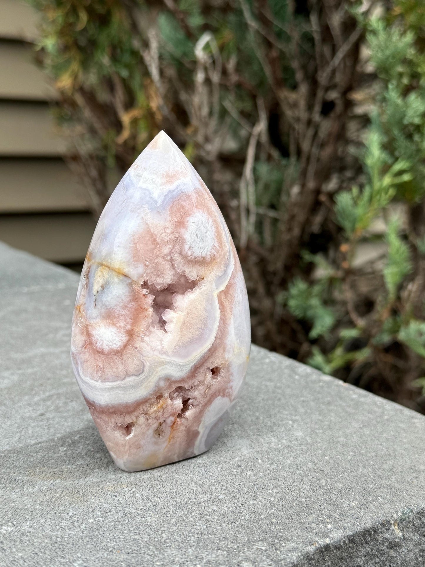 Druzy Pink Amethyst & Agate Flame