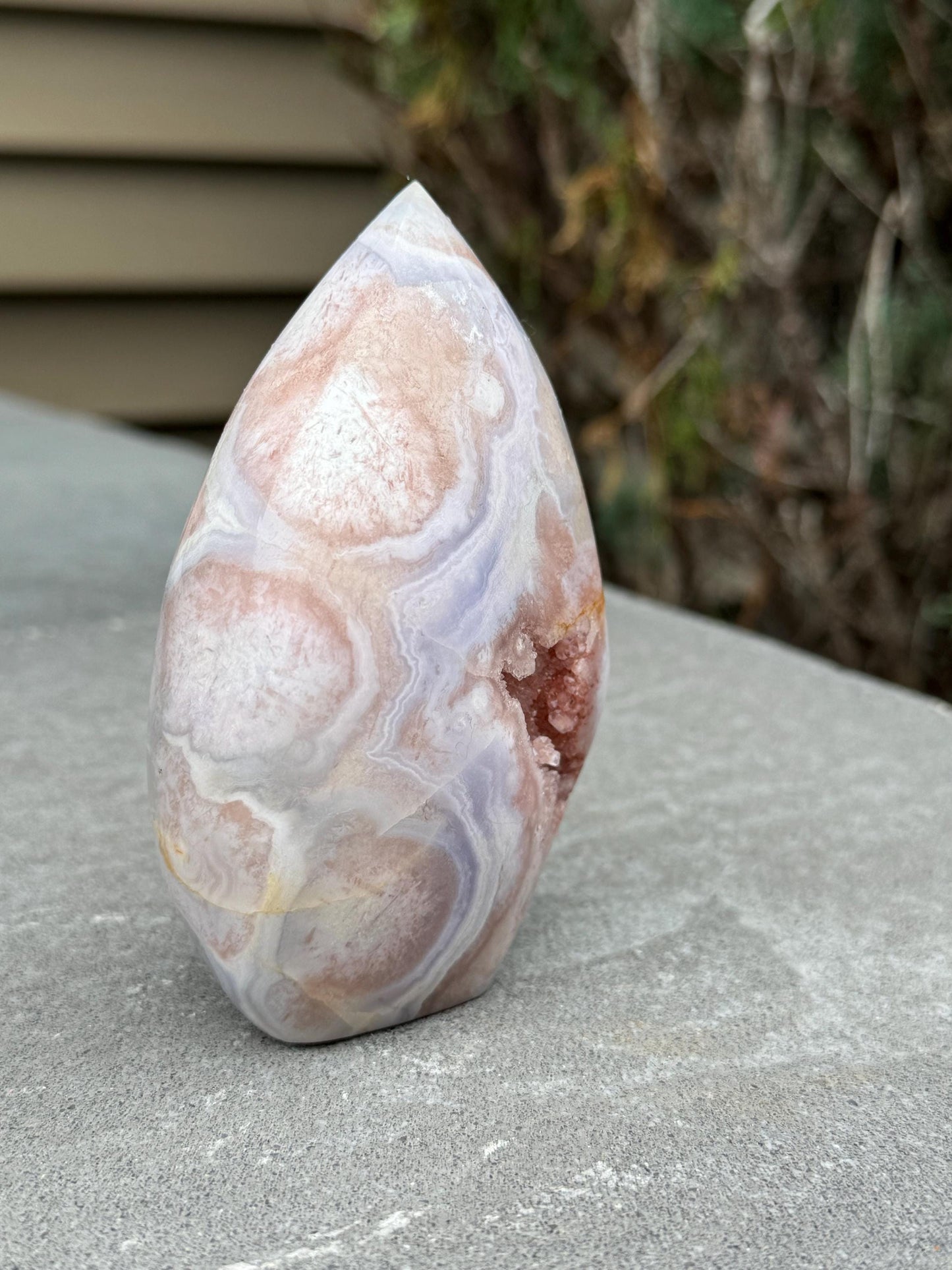 Druzy Pink Amethyst & Agate Flame