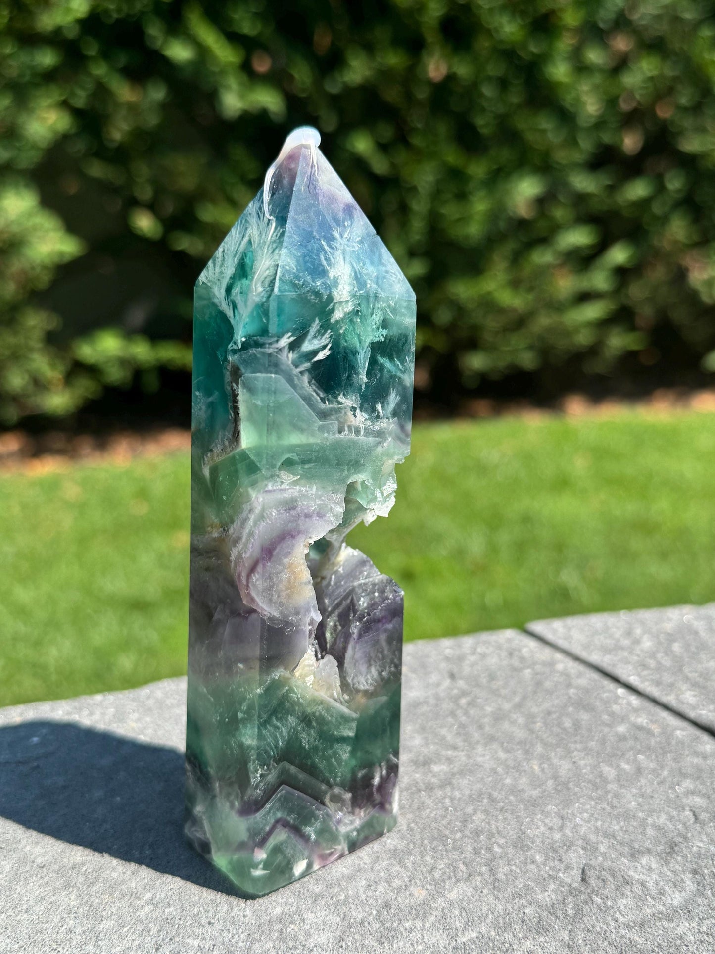 Druzy Feather Fluorite Tower (5.75")