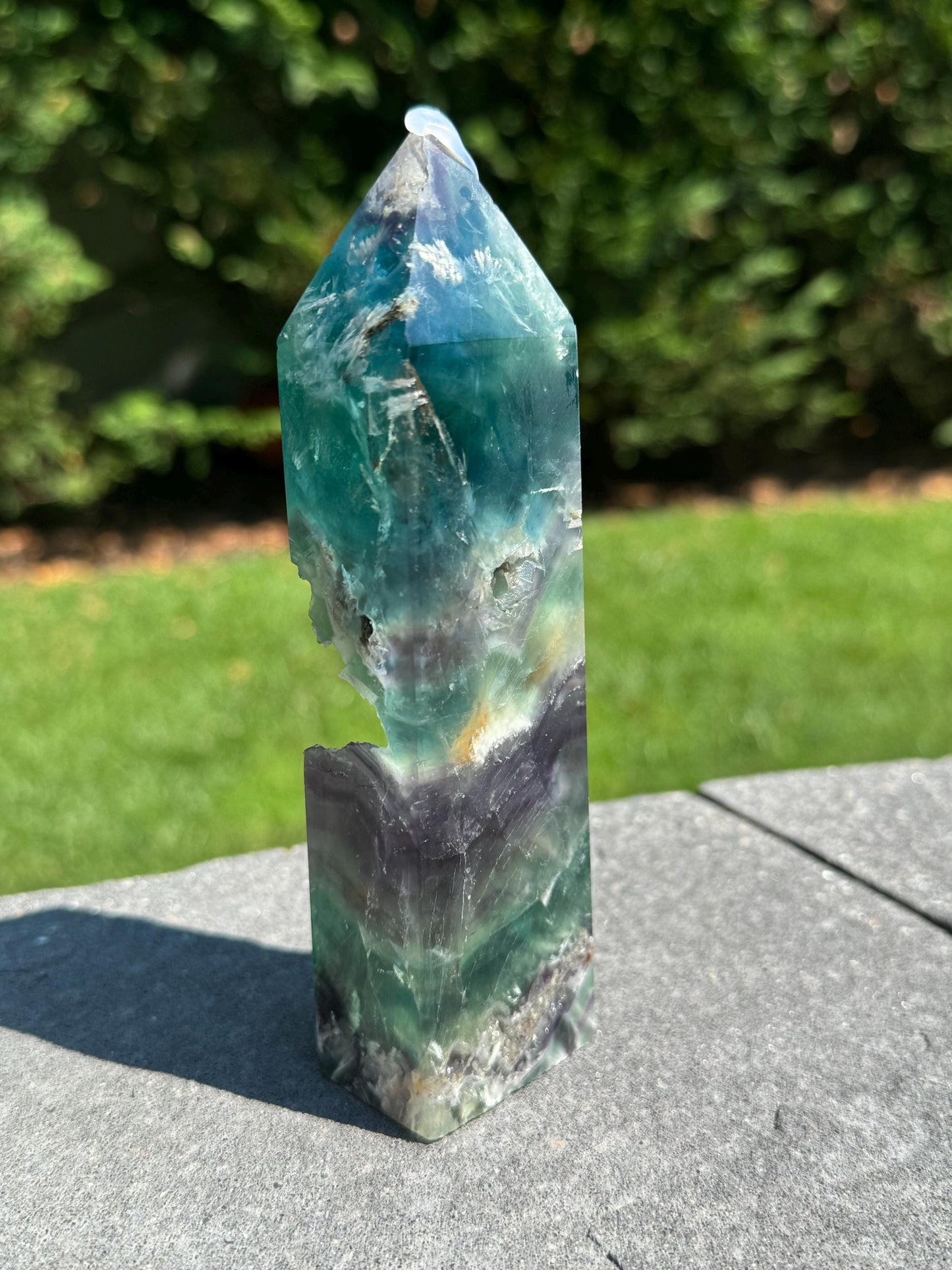 Druzy Feather Fluorite Tower (5.75")