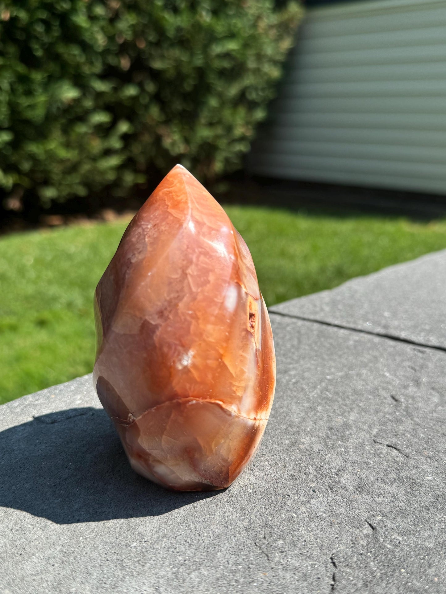 Large Druzy Carnelian & Orca Agate Flame