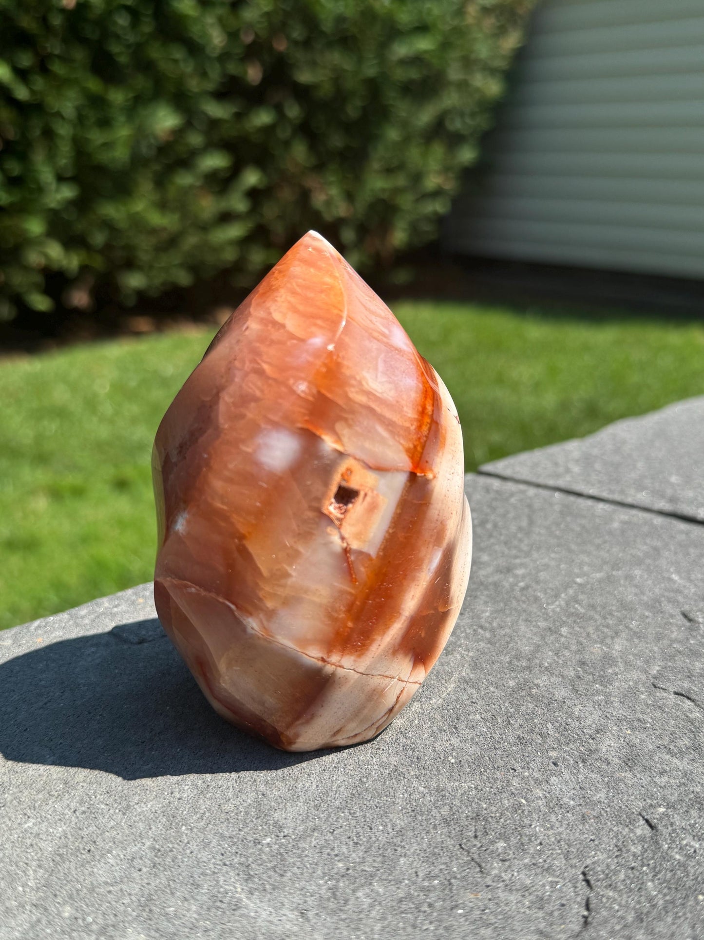 Large Druzy Carnelian & Orca Agate Flame