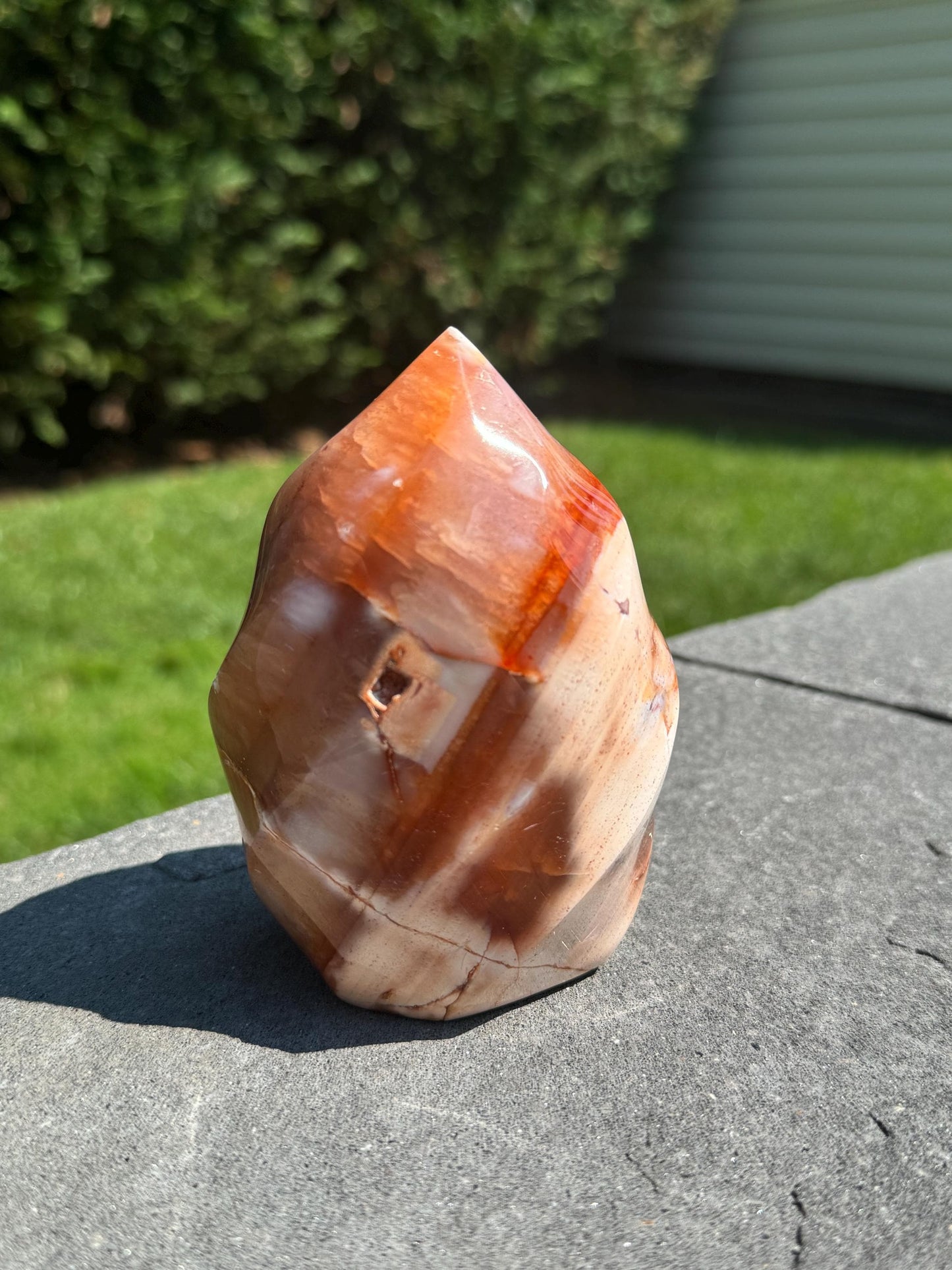 Large Druzy Carnelian & Orca Agate Flame