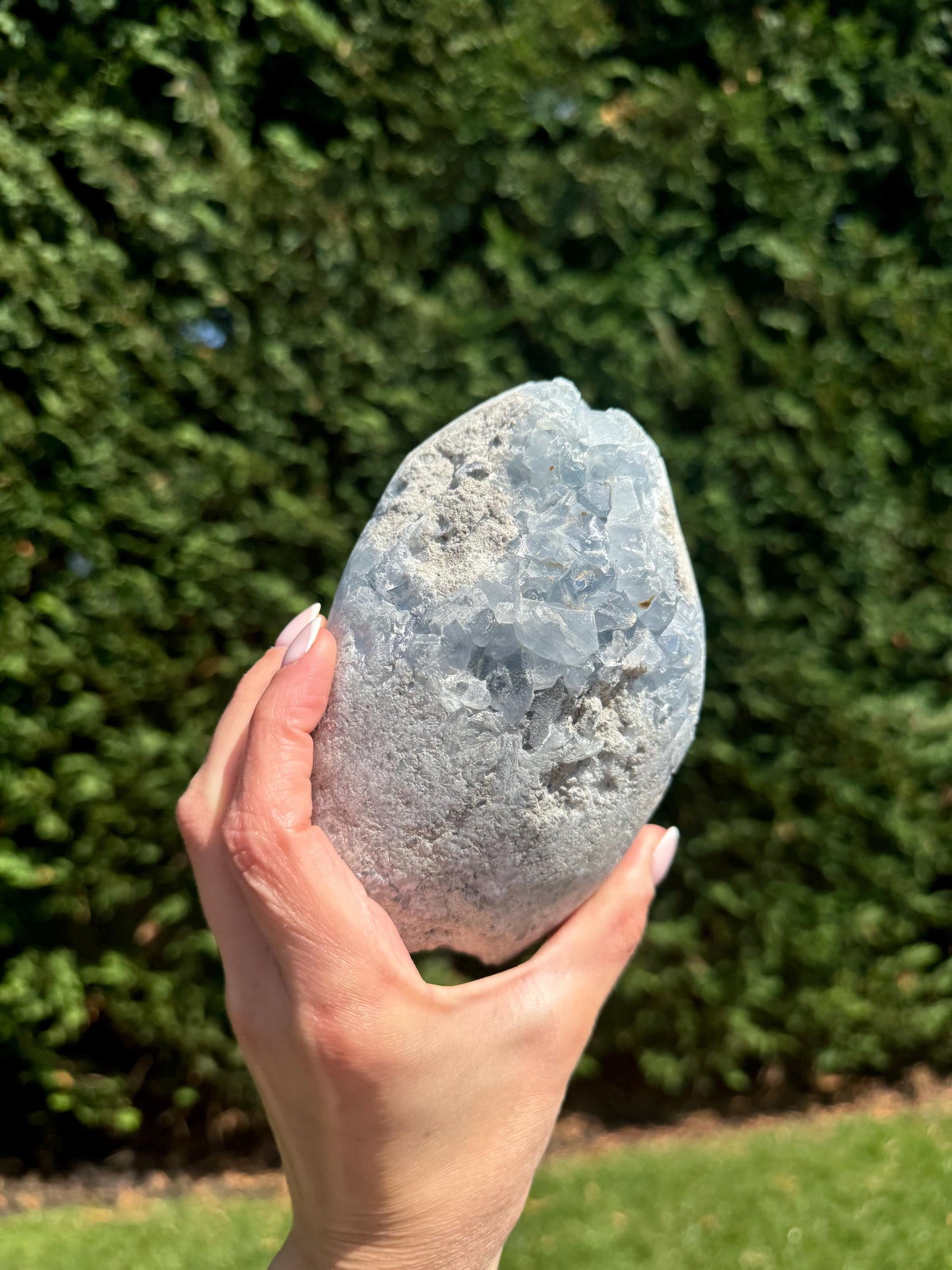Blue Celestite Cutbase Freeform (4.5lbs)
