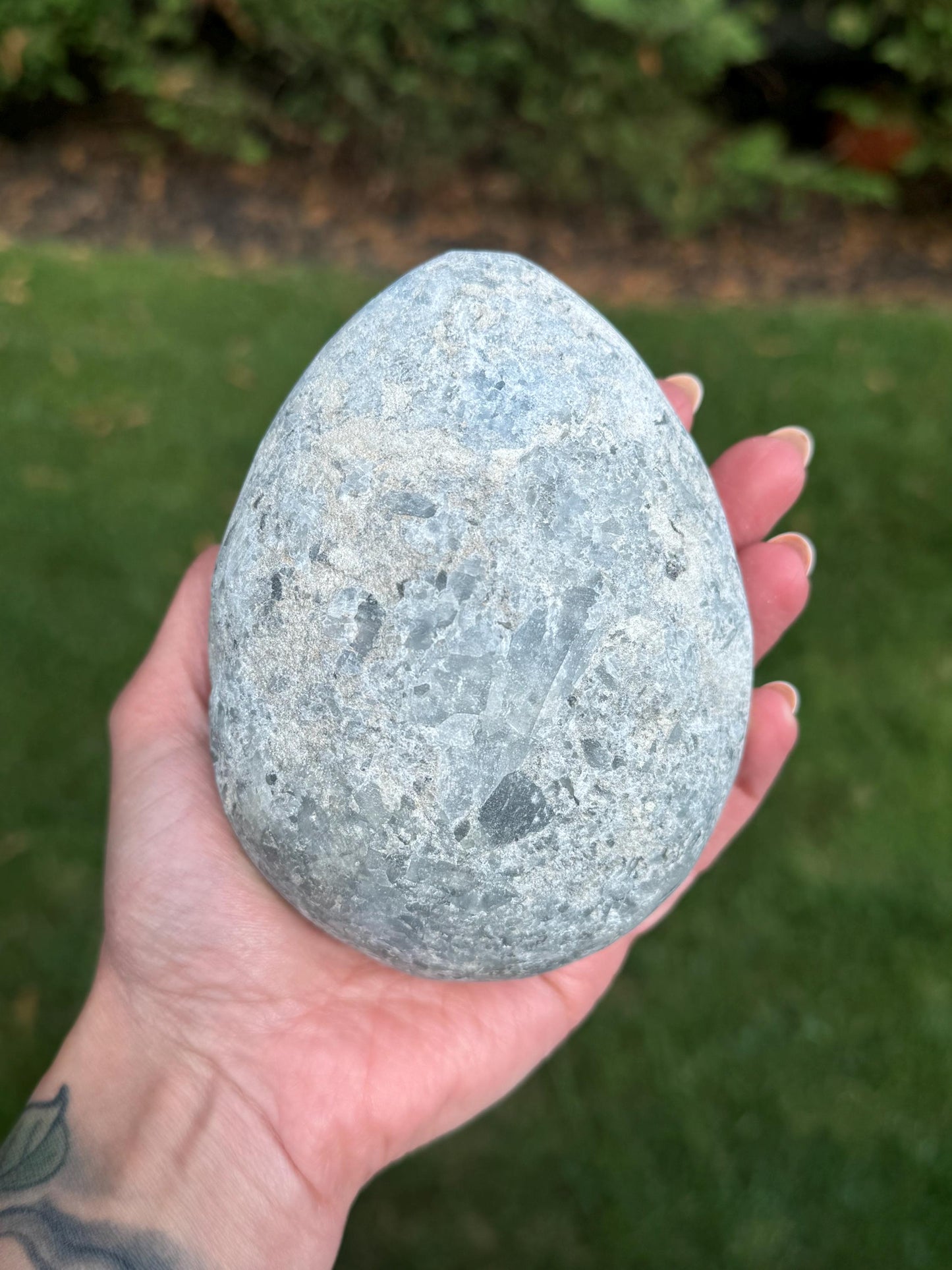 Blue Celestite Egg Carving (2.5lbs)