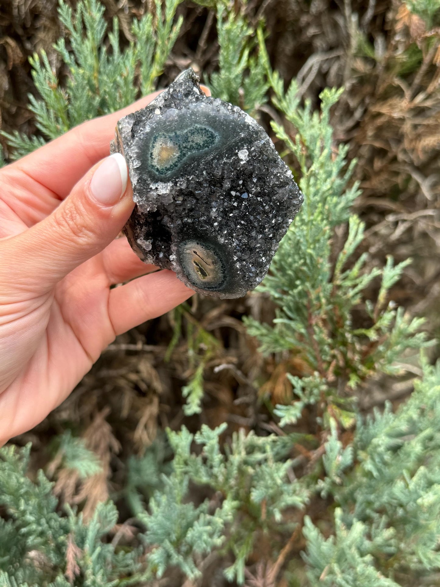 Black Amethyst Stalactite Eye Cluster