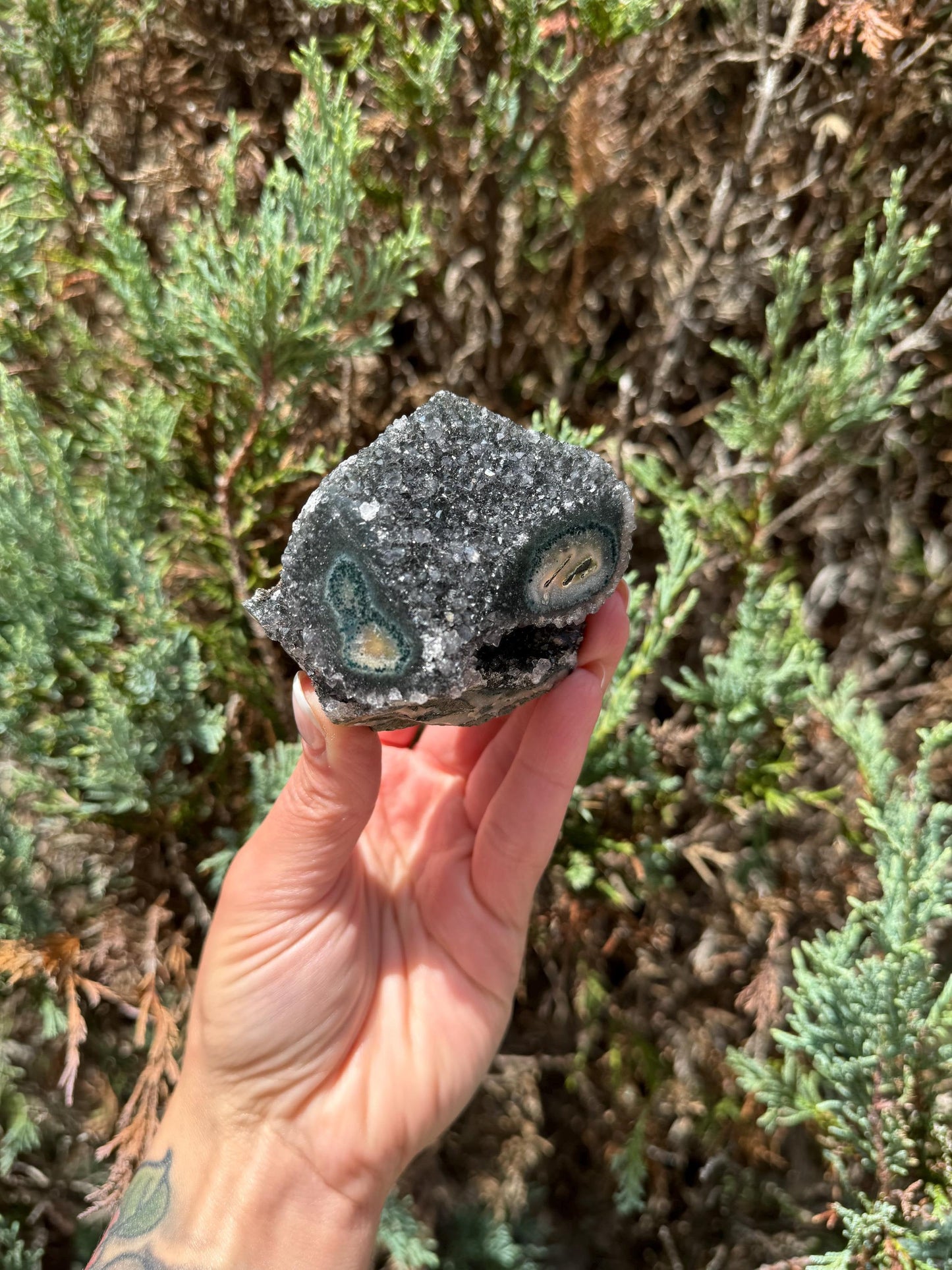 Black Amethyst Stalactite Eye Cluster
