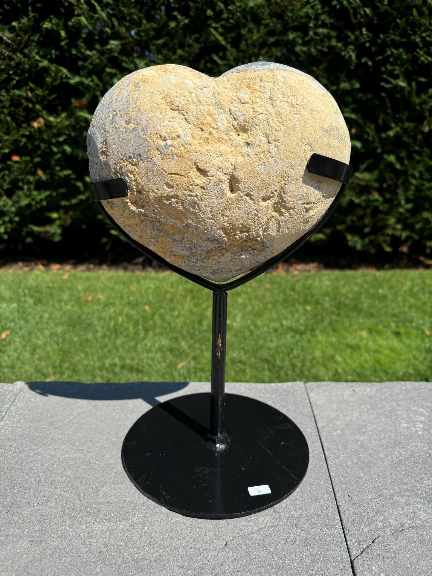 XL Blue Celestite Heart Carving on Stand (21lbs)