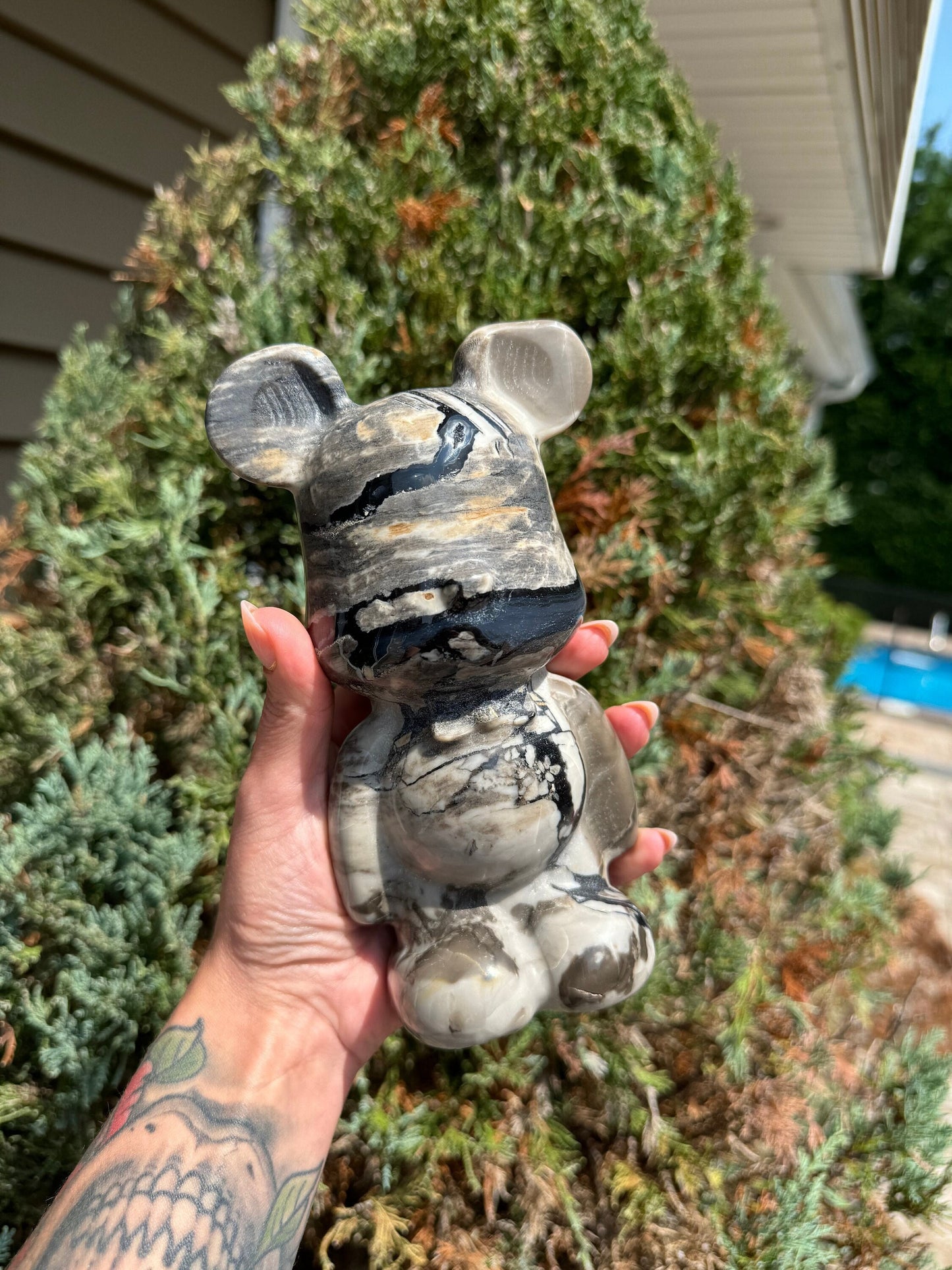 XL Druzy Volcano Agate Mickey Carving (2.13lbs)