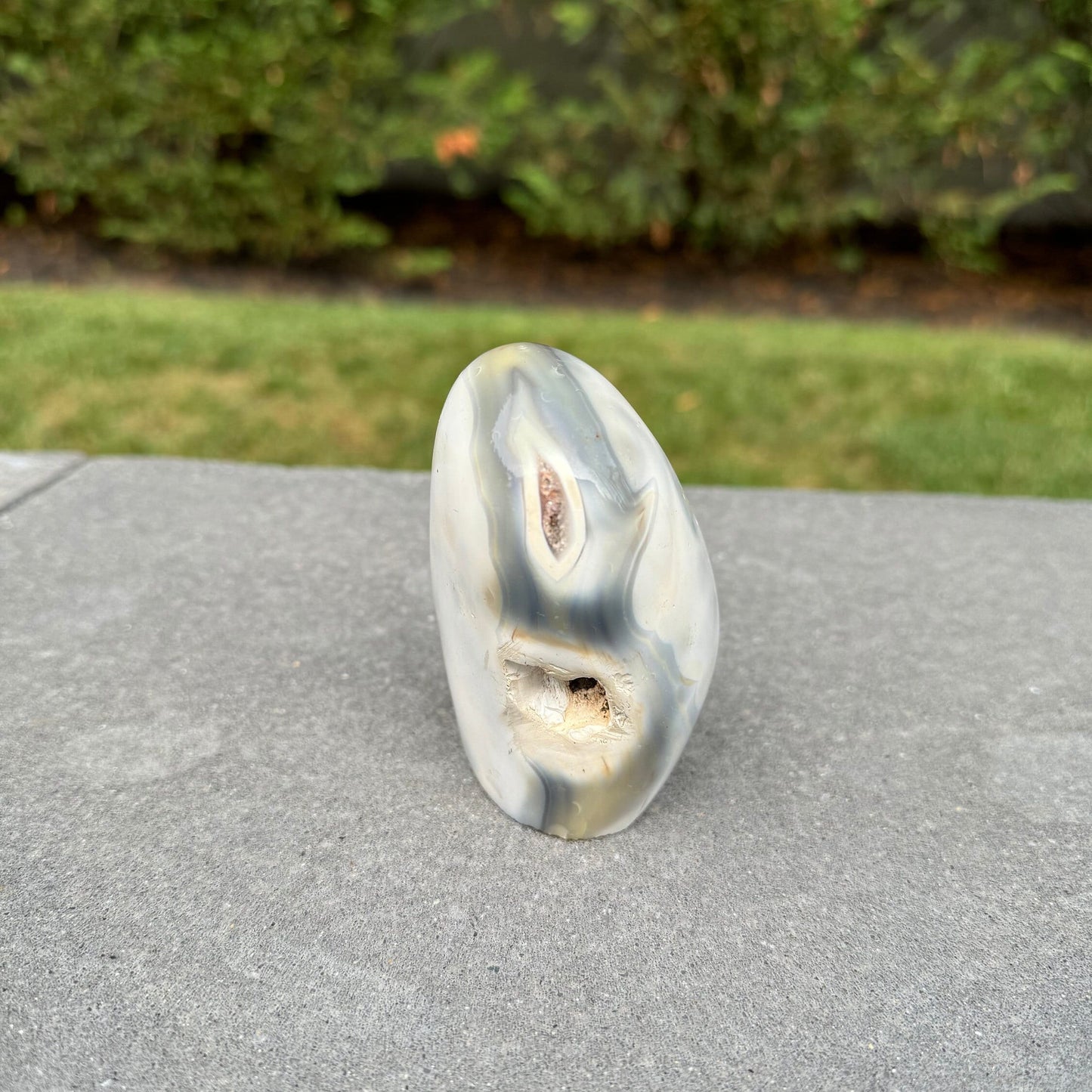 Orca Agate Freeform with Druzy Amethyst