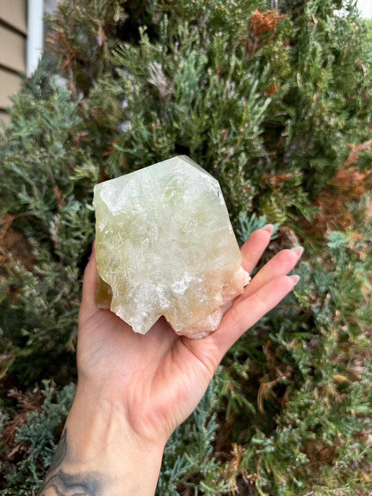 High Quality XL Green Cubic Apophyllite Pink Stilbite Specimen (Maharashtra, India)