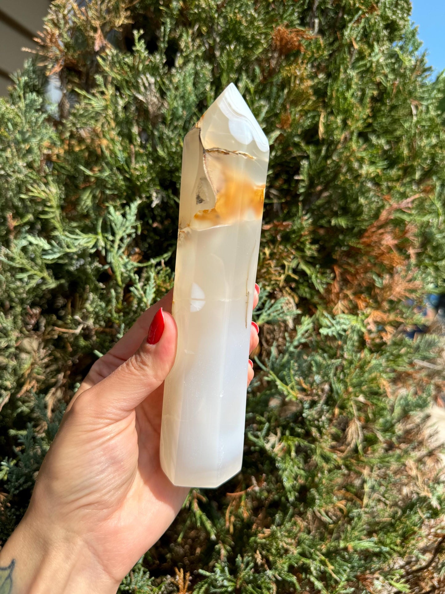 Druzy Agate Dendritic Obelisk