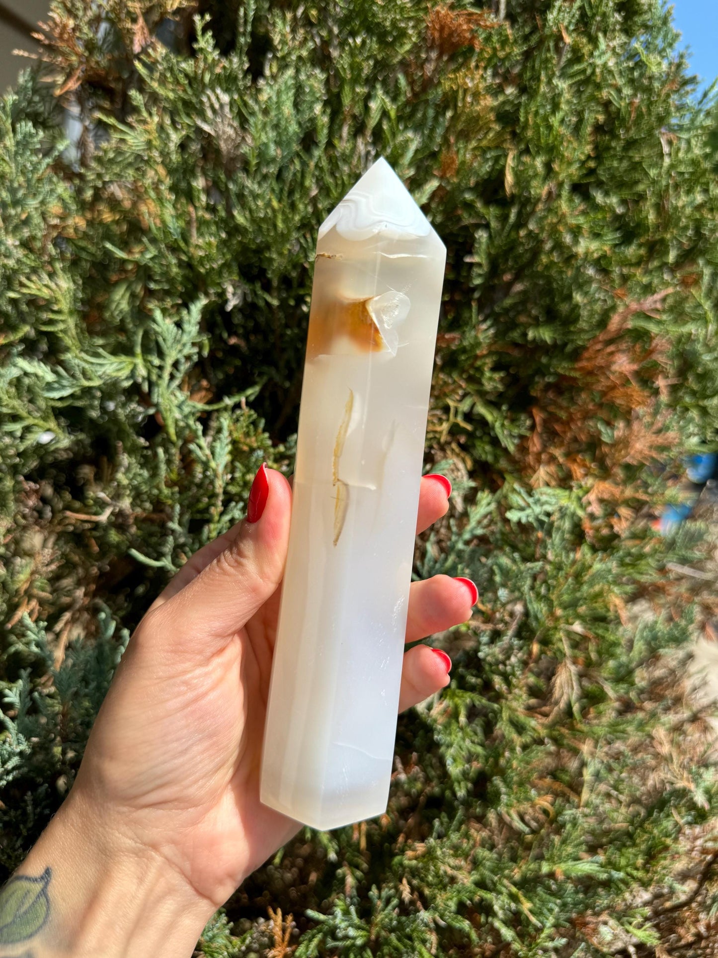 Druzy Agate Dendritic Obelisk