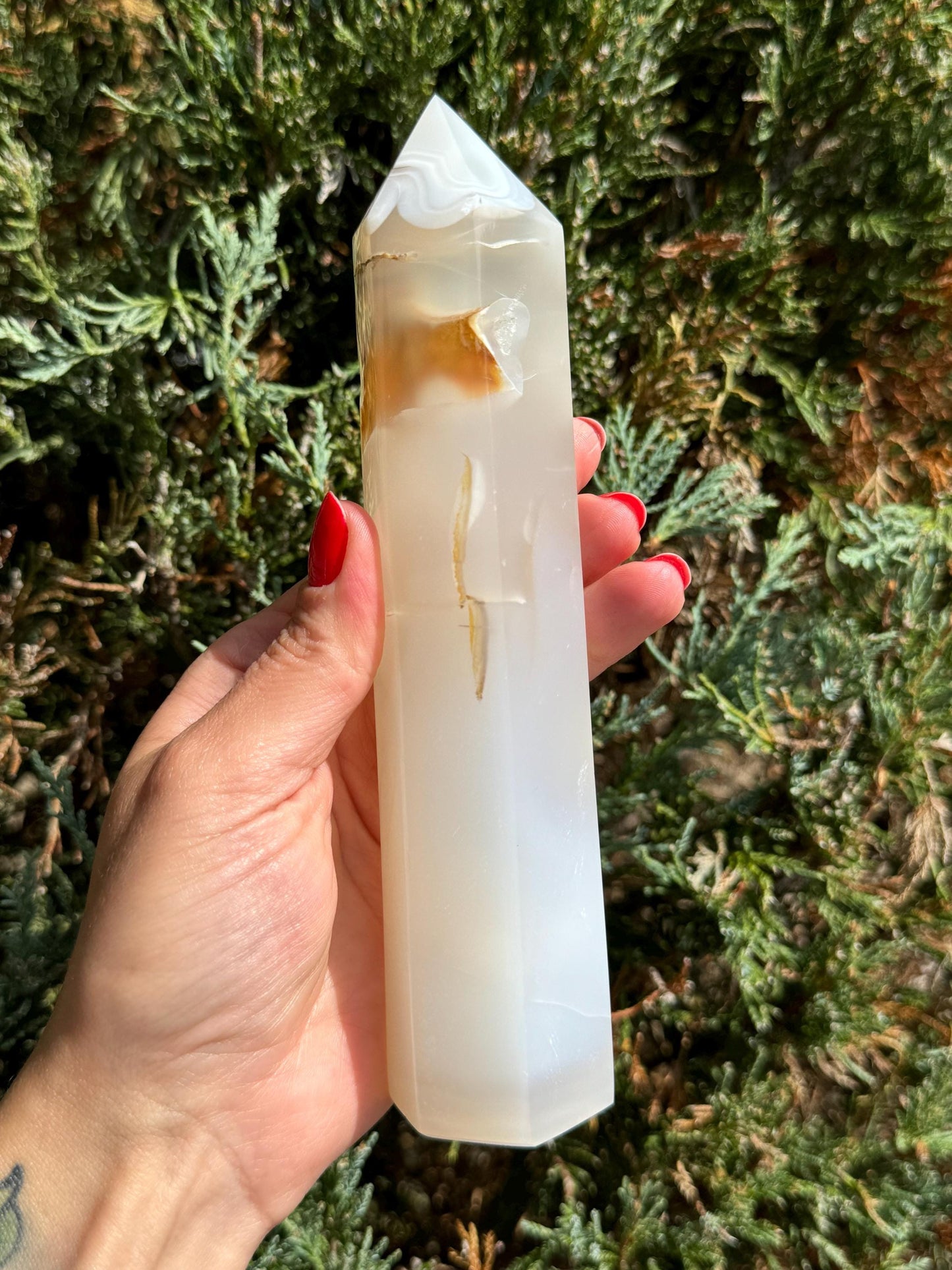 Druzy Agate Dendritic Obelisk