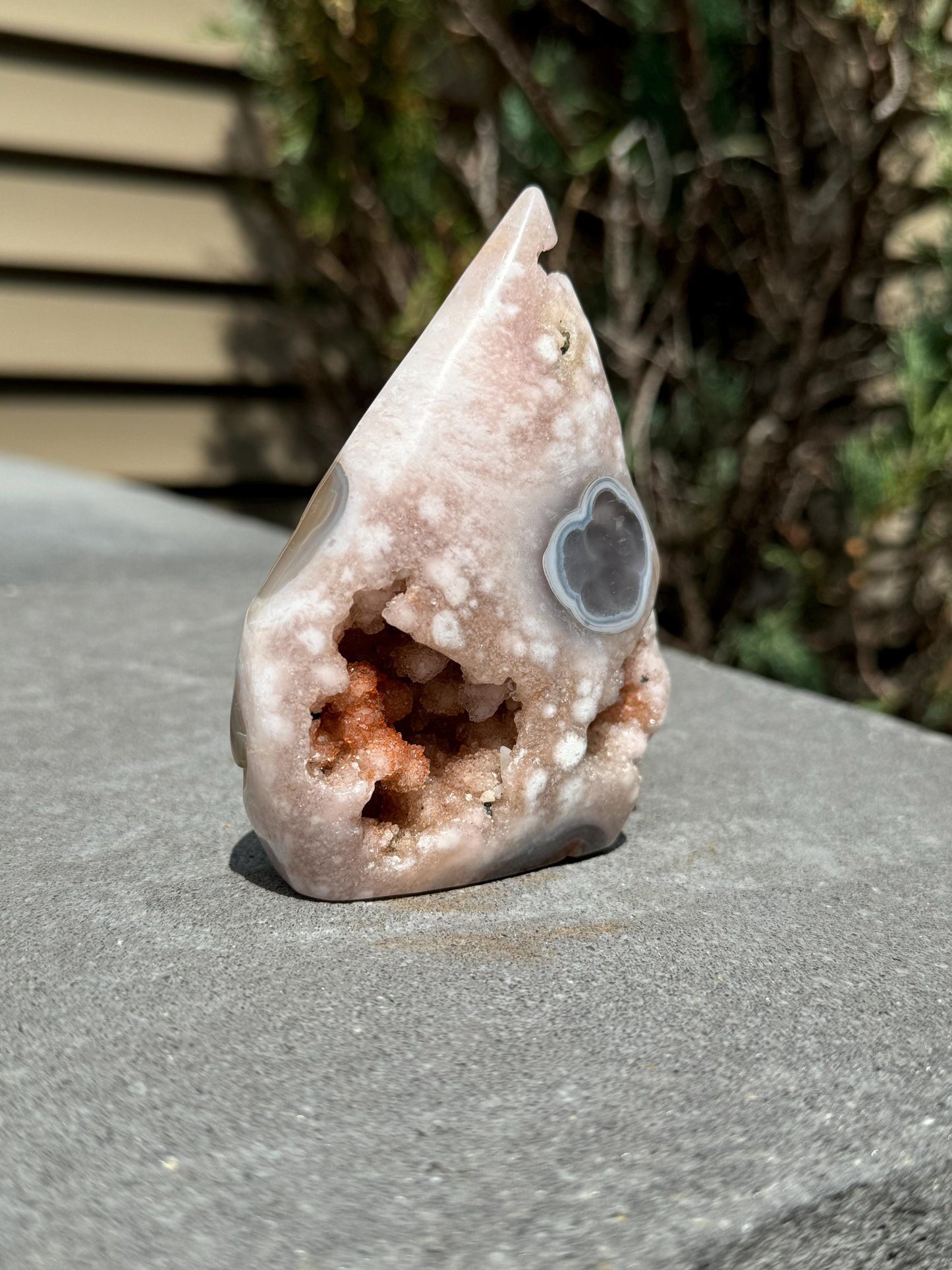 Druzy Pink Amethyst & Agate Teardrop