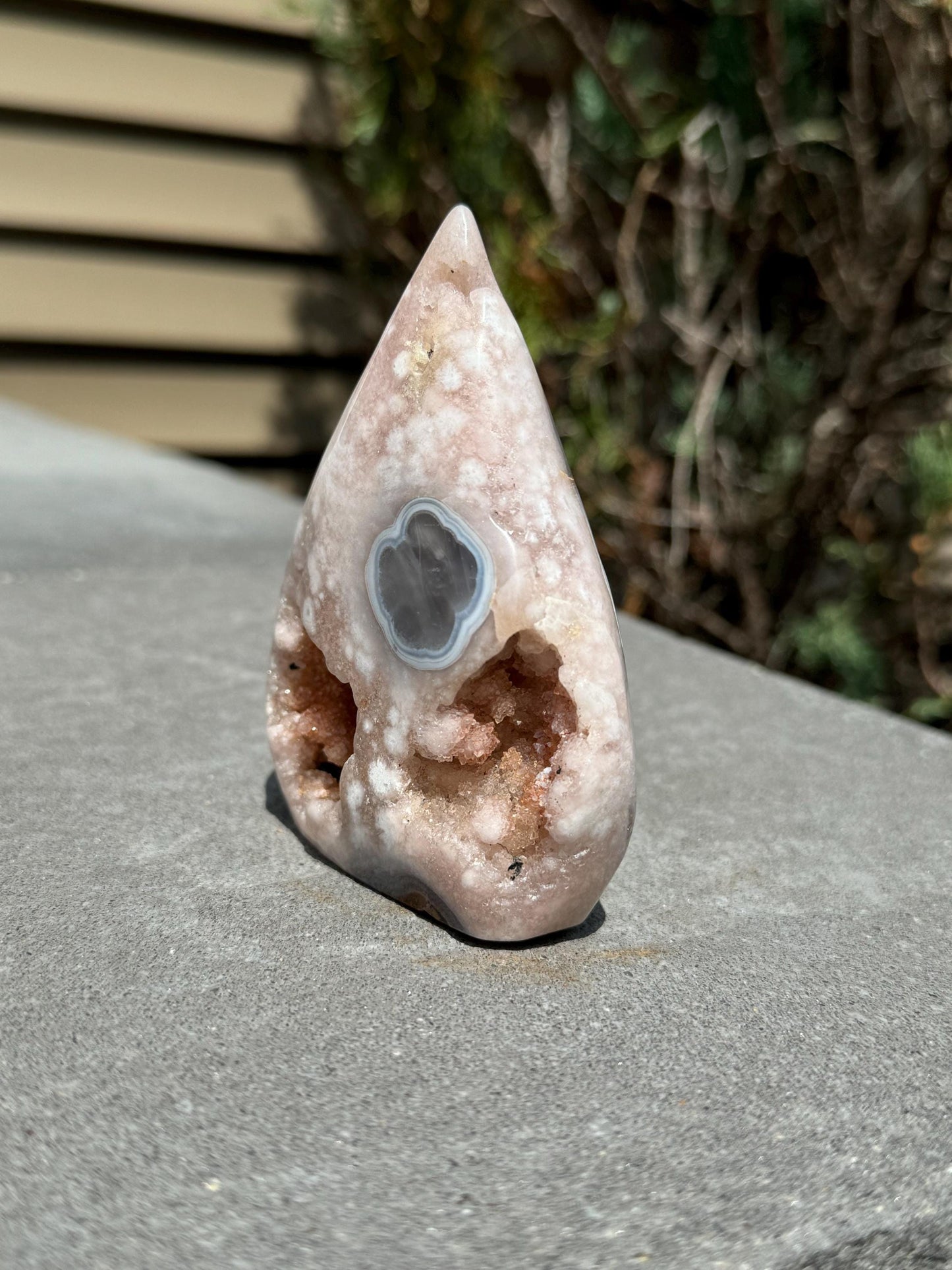 Druzy Pink Amethyst & Agate Teardrop