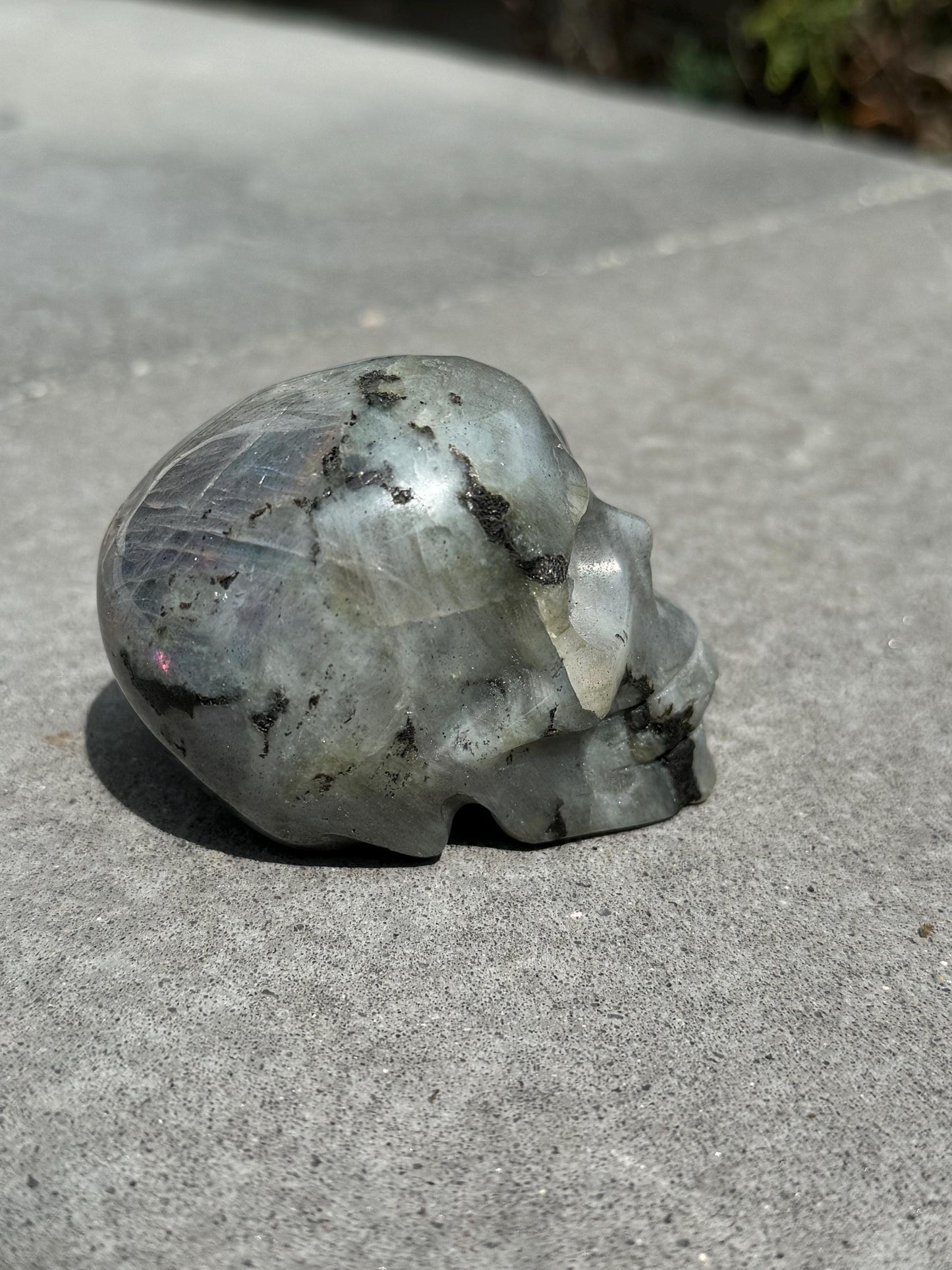 Labradorite Skull Carving