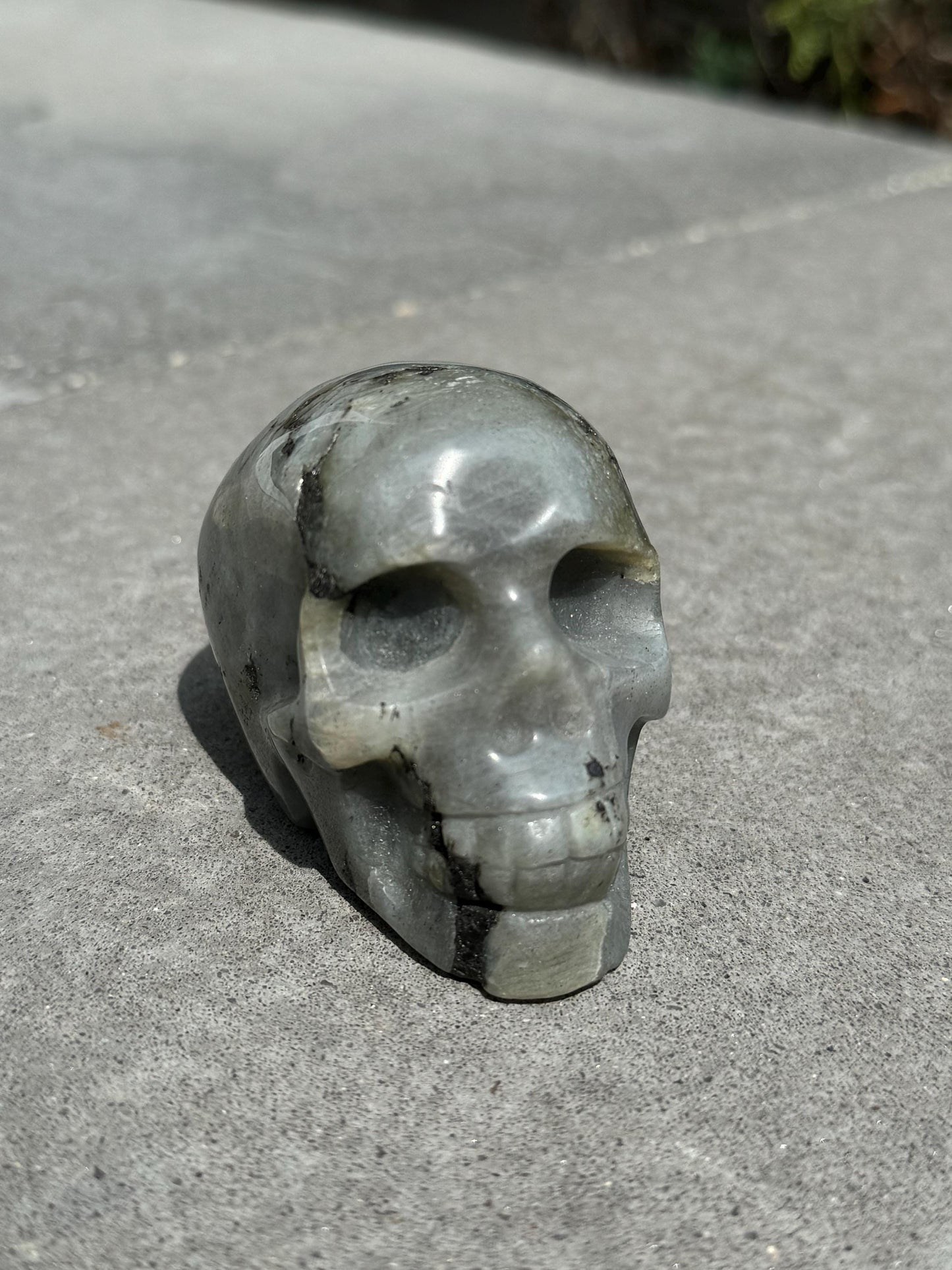 Labradorite Skull Carving