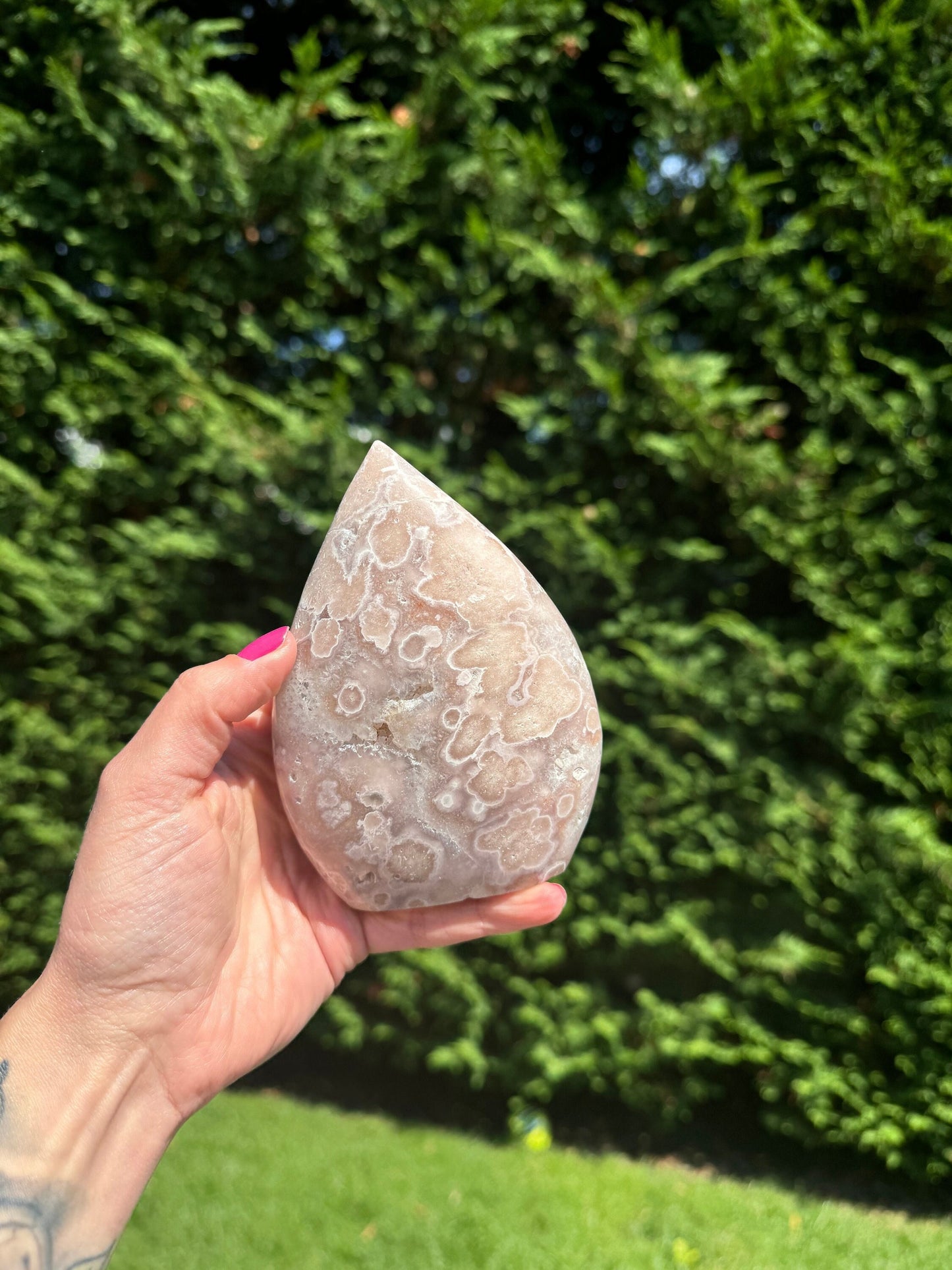 Druzy Pink Amethyst Teardrop