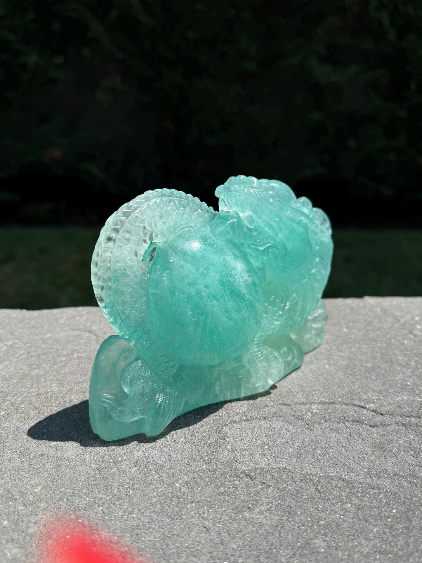 XL Baja Blast Green Fluorite Dragon Carving (2.7lbs)